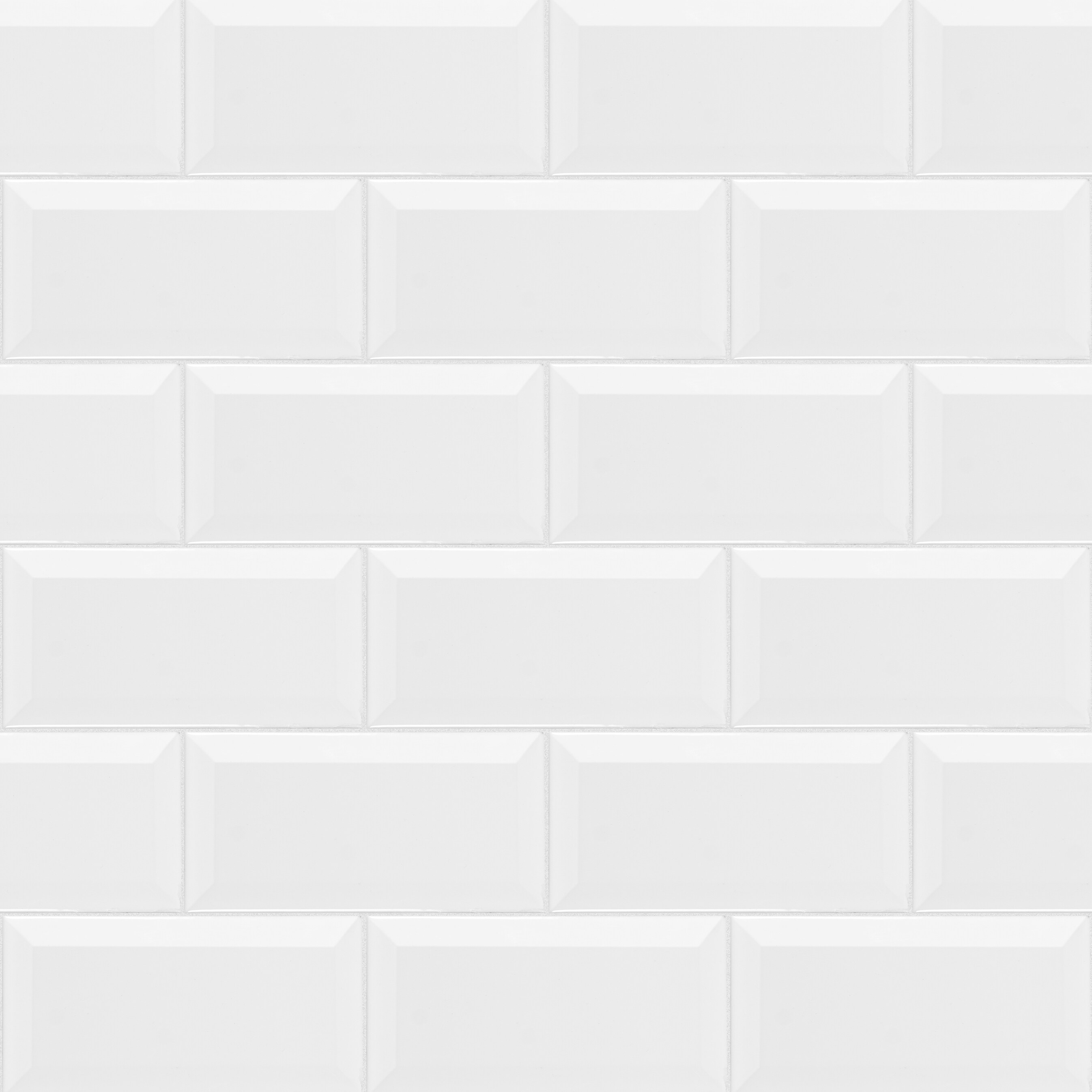 Satori Hudson Brilliant White Beveled 3-in x 6-in Glossy Ceramic Subway Standard Wall Tile ( 0.12-sq ft Piece )