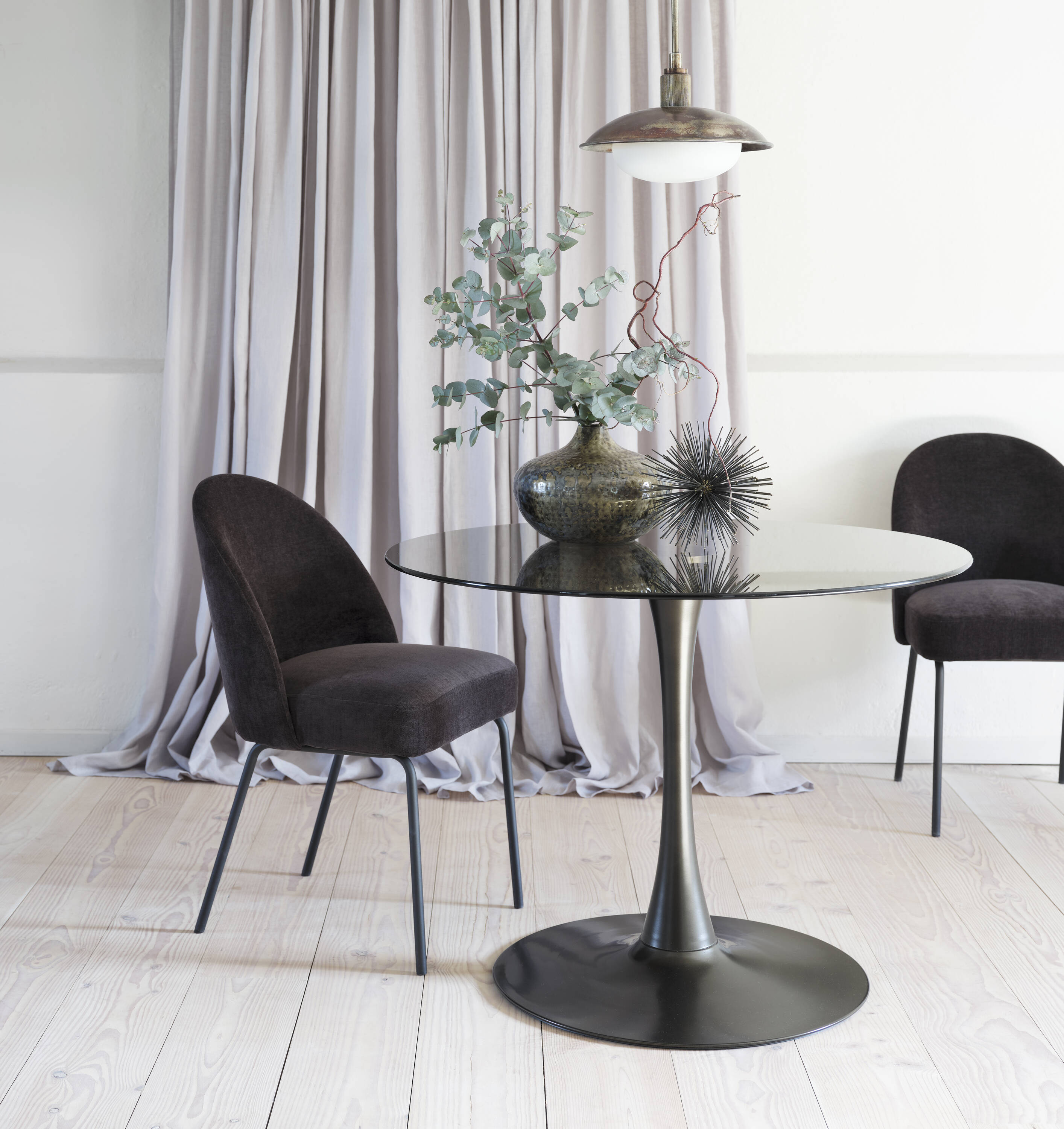  CS-3468-02 Contemporary/Modern Chenille Upholstered Dining Side Chair (Metal Frame)