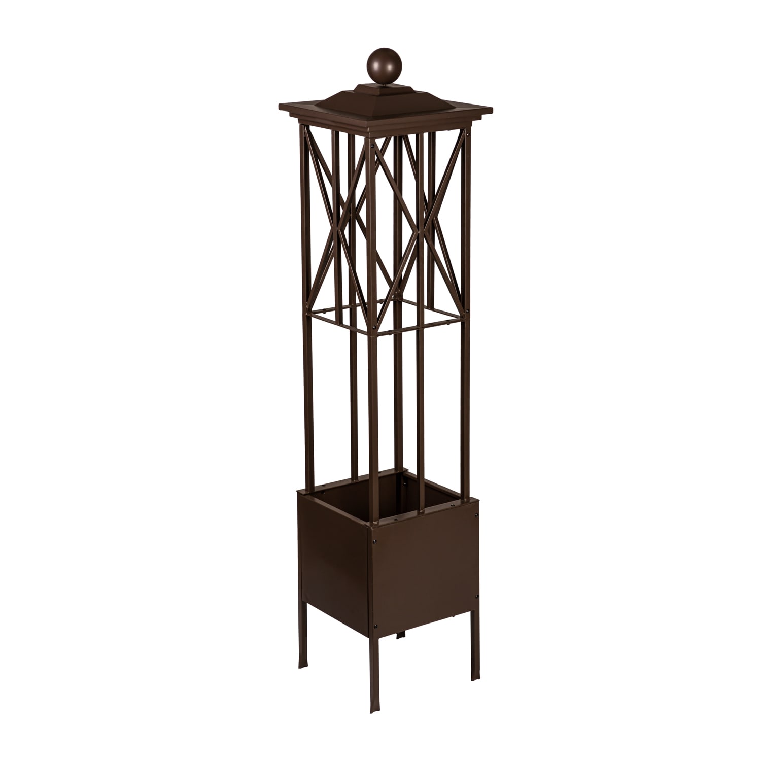 Evergreen PHD050 Square 15.0-in W Small Bronze Metal Indoor/Outdoor Planter with Drainage Holes