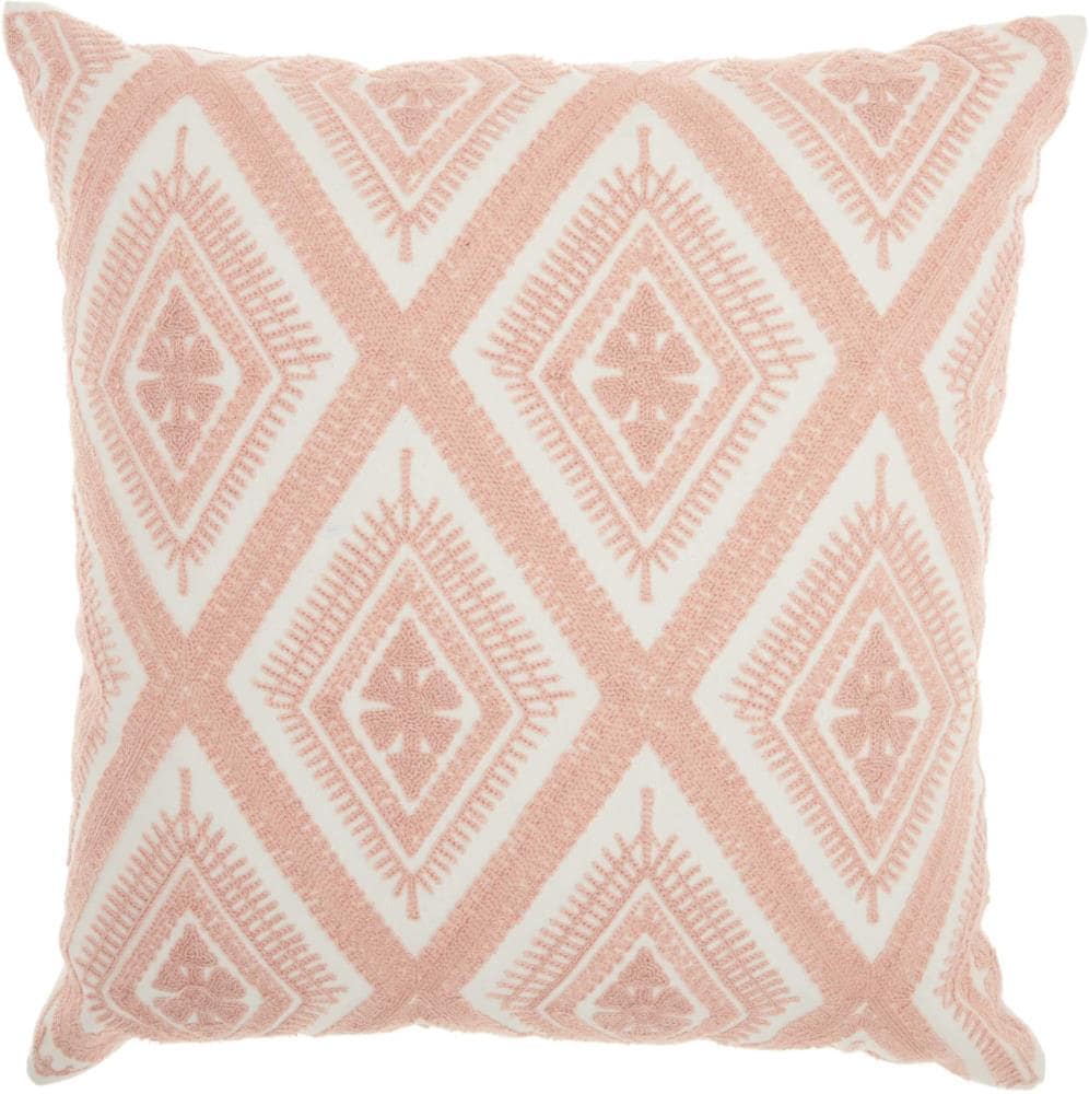 Mina Victory 798019061609 Lifestyles 18-in x 18-in Pink Square Indoor Decorative Pillow