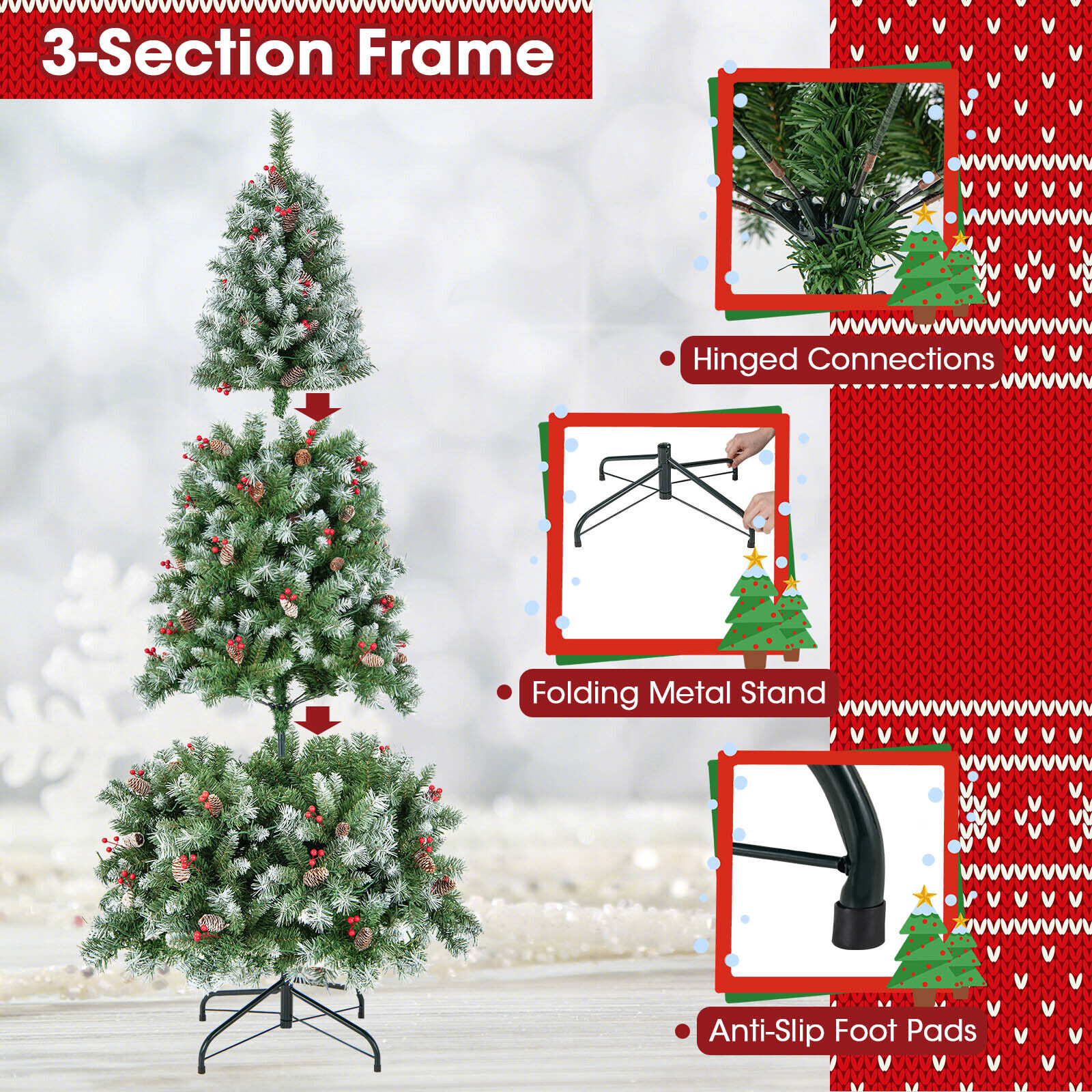 WELLFOR GG-293822AAF Artificial-Christmas-Trees - View #7