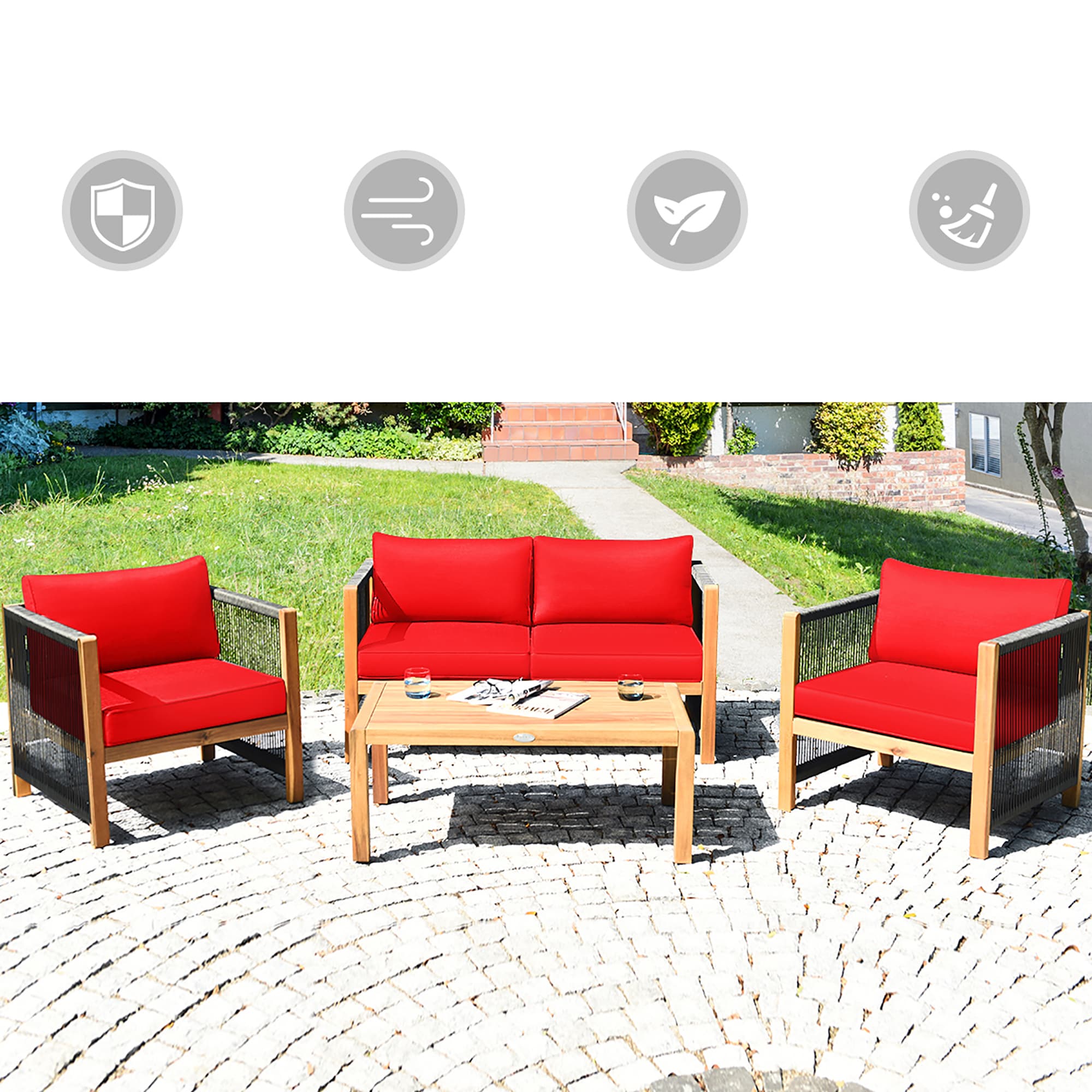 Costway HW63868RE+ Patio-Conversation-Sets - View #7