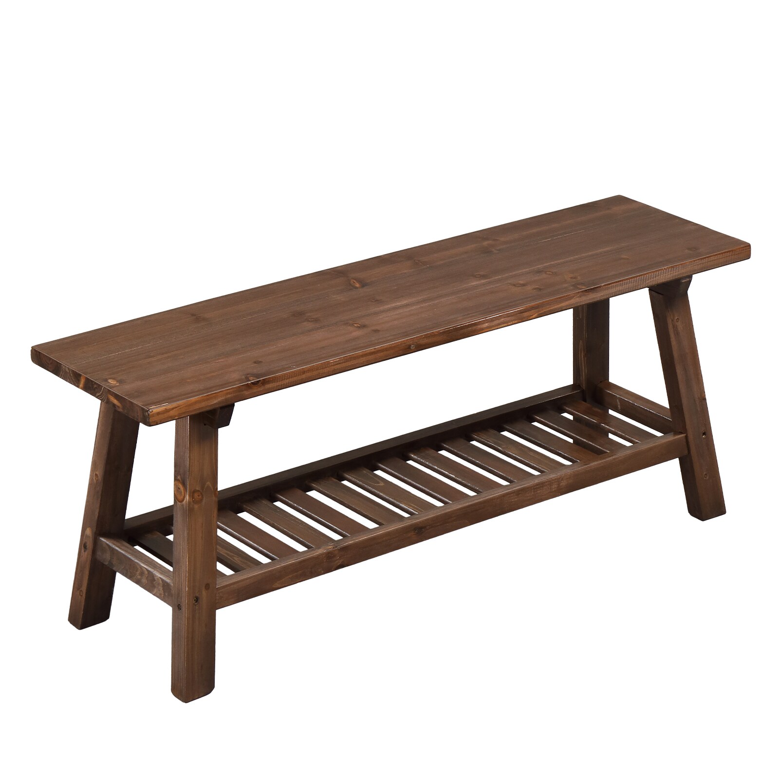 VINGLI - 43in Storage Bench with Storage Shelf 450lbs Capacity for Mudroom Entryway Patio Porch B...