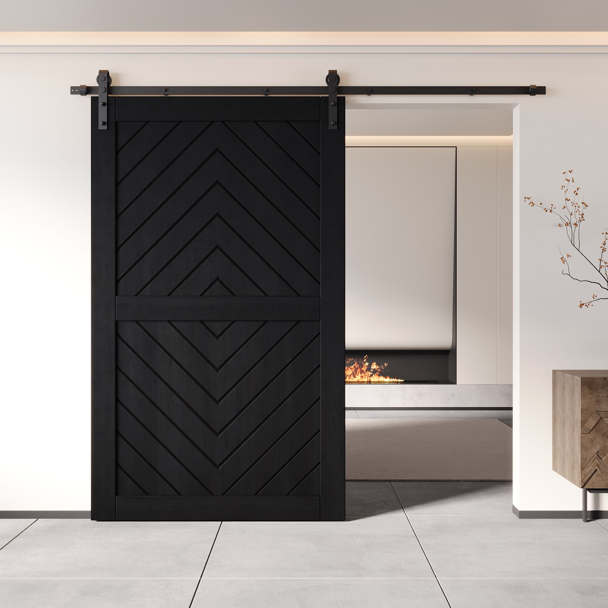 HOMACER JT2-4880-BK Barn-Doors - View #8