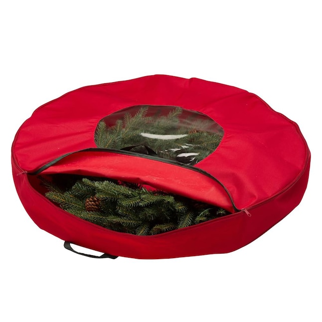 Red Polyester Wreath Storage Container, 36 Wreath Storage Container
