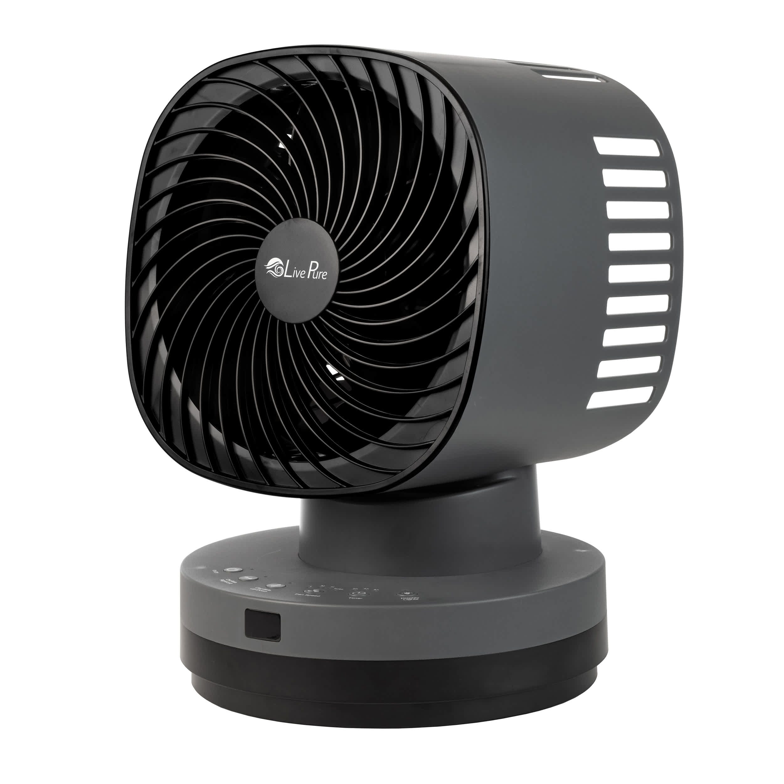 LivePure LP1200FAN-G Orbital Oscillating 4 Speed Portable Fan With Remote - Grey