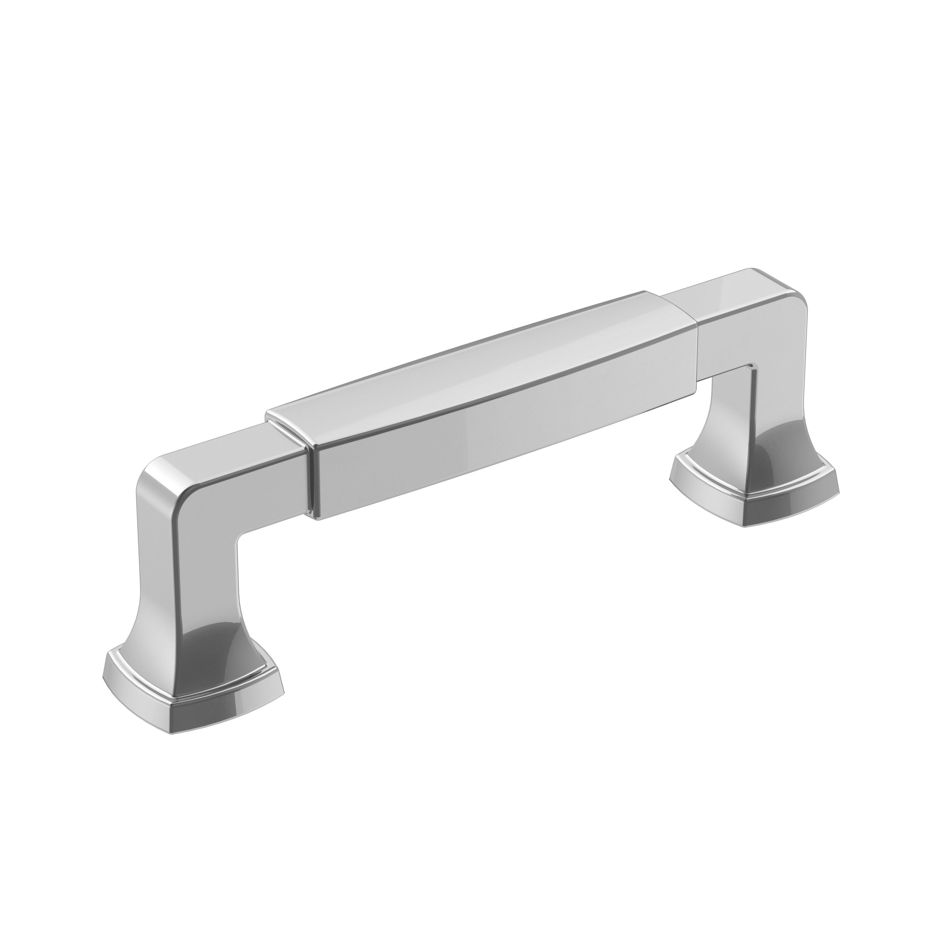 Amerock BP3688726 Stature 3-3/4-in , 96mm Center to Center Polished Chrome Rectangular Bar