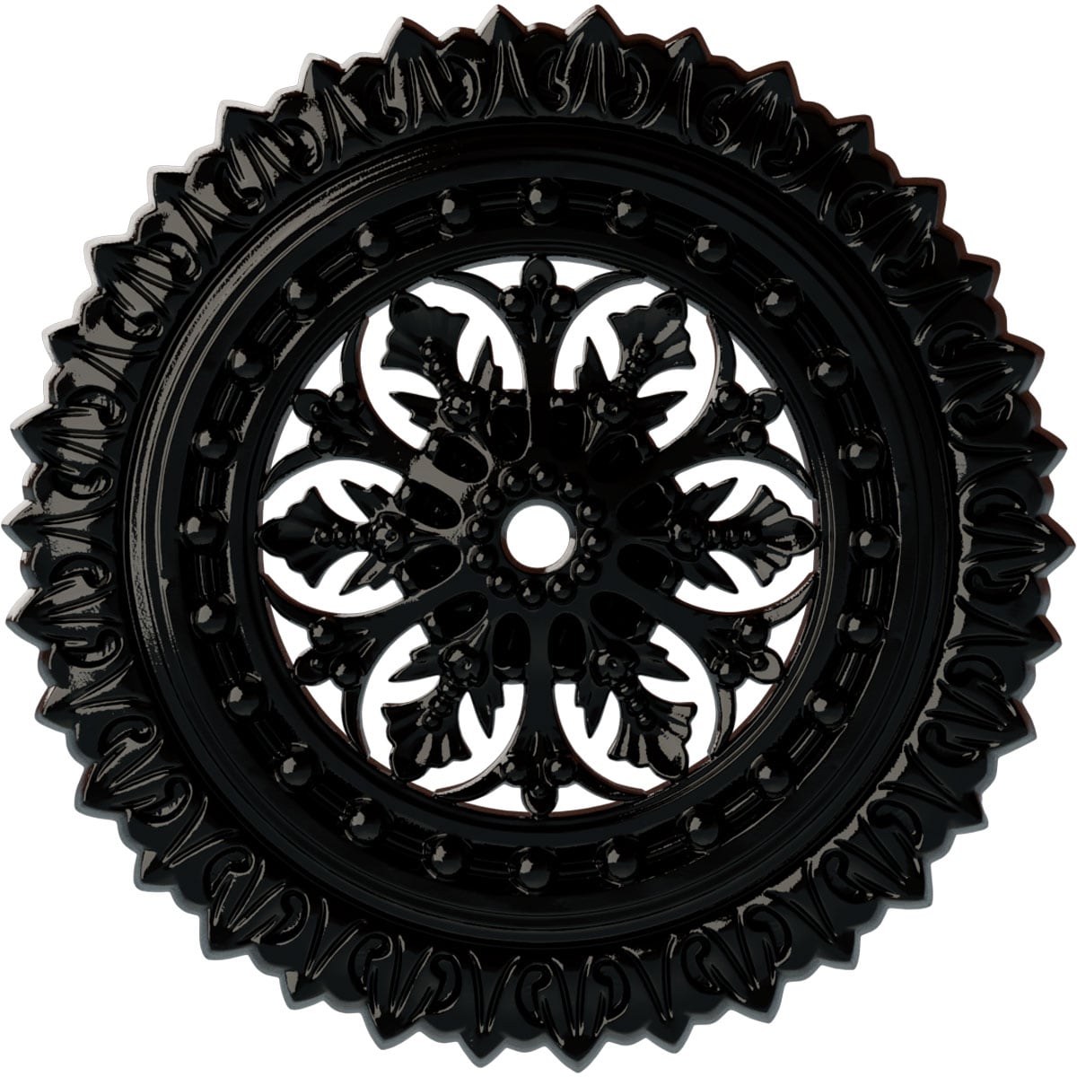 Ekena Millwork CM18SKBPS Sellek 18.5-in W x 18.5-in L Painted Black Pearl Polyurethane Whole Ceiling Medallion