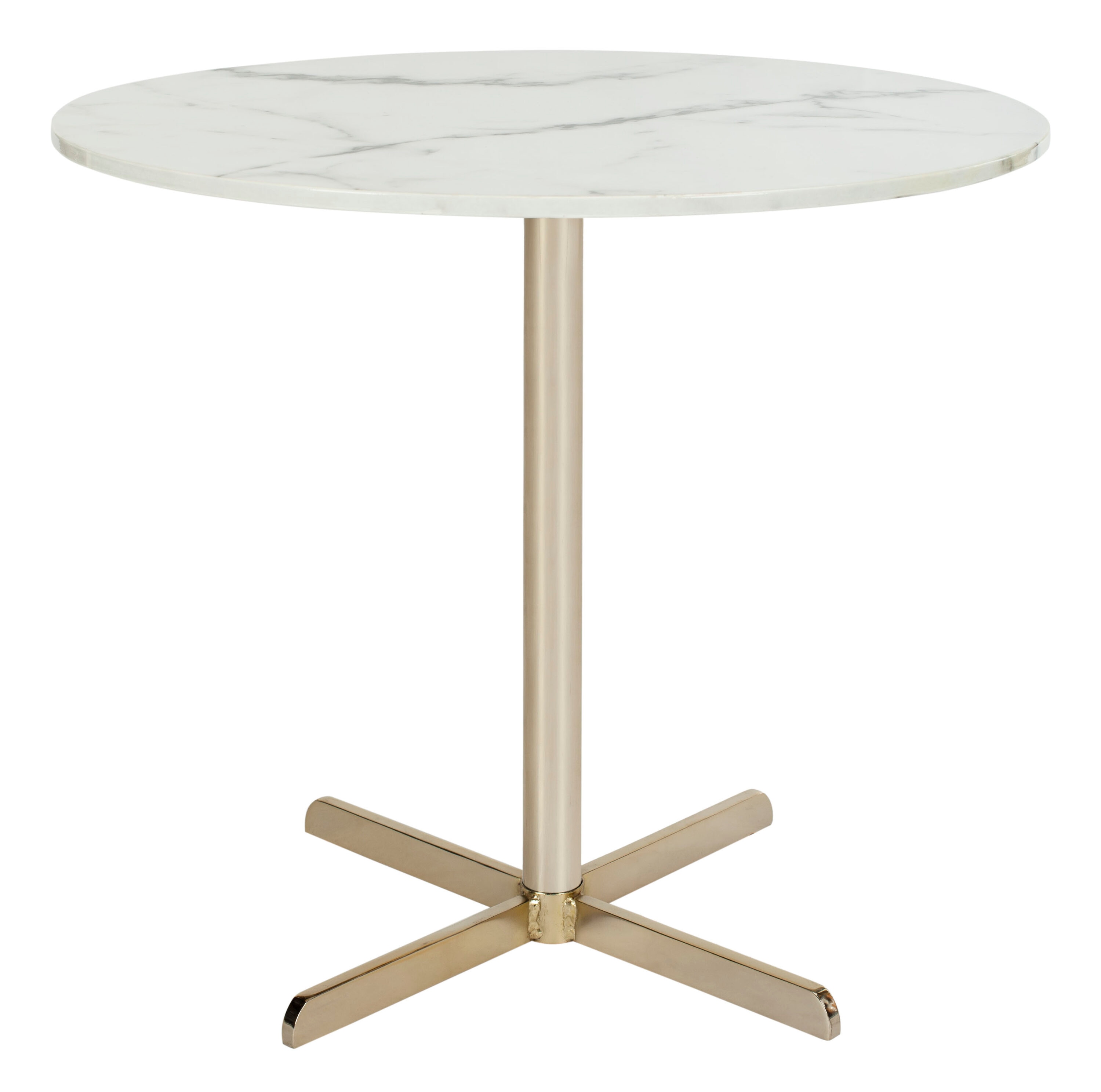 Safavieh ACC6200A Winnie 19.6-in W x 17.8-in H White Marble/Brass Wood Round Modern End Table Assembly Required