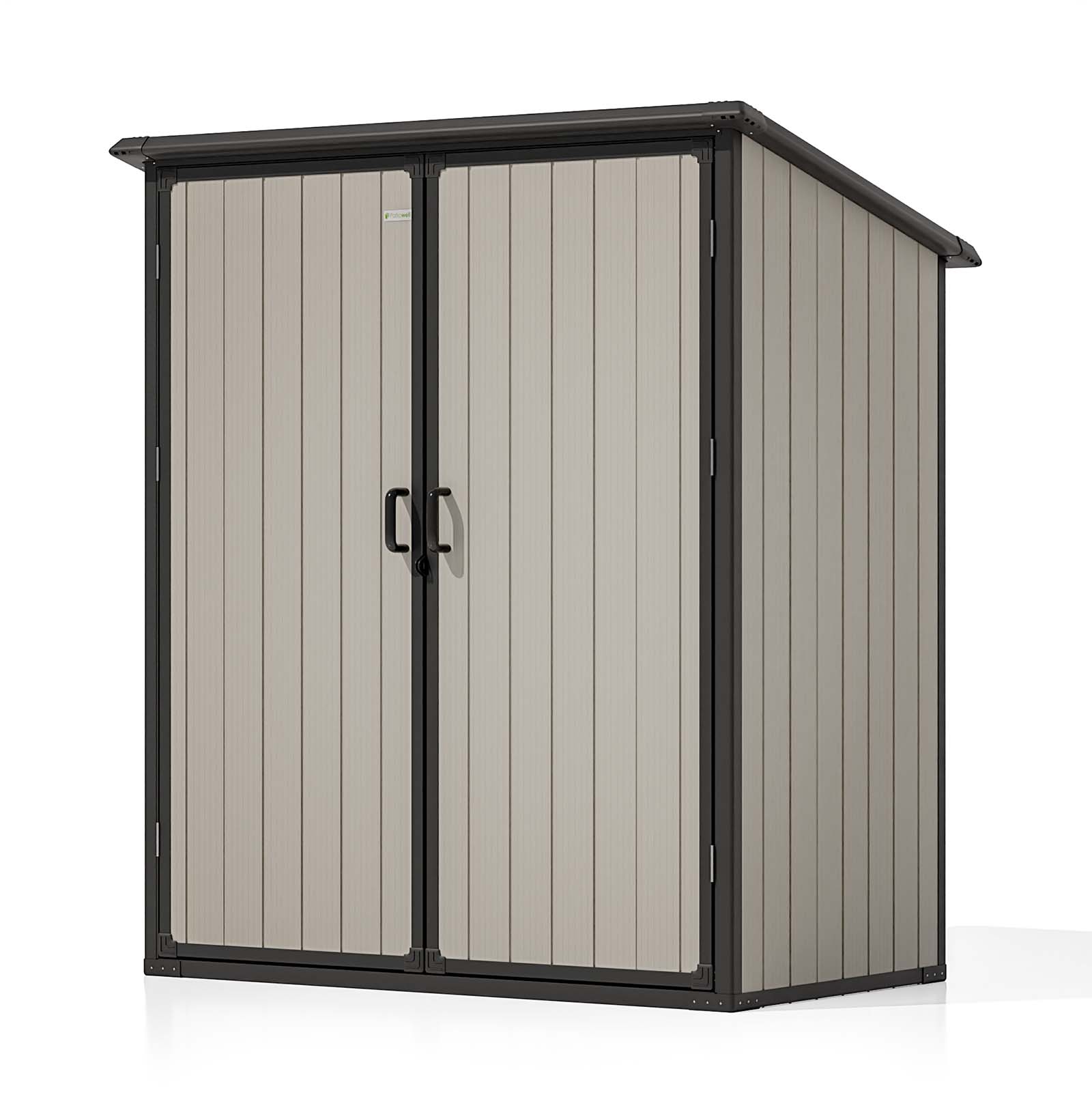 Patiowell WES-0380A-BG 5-ft x 3-ft White Lean-to Resin Storage Shed (Floor Included)