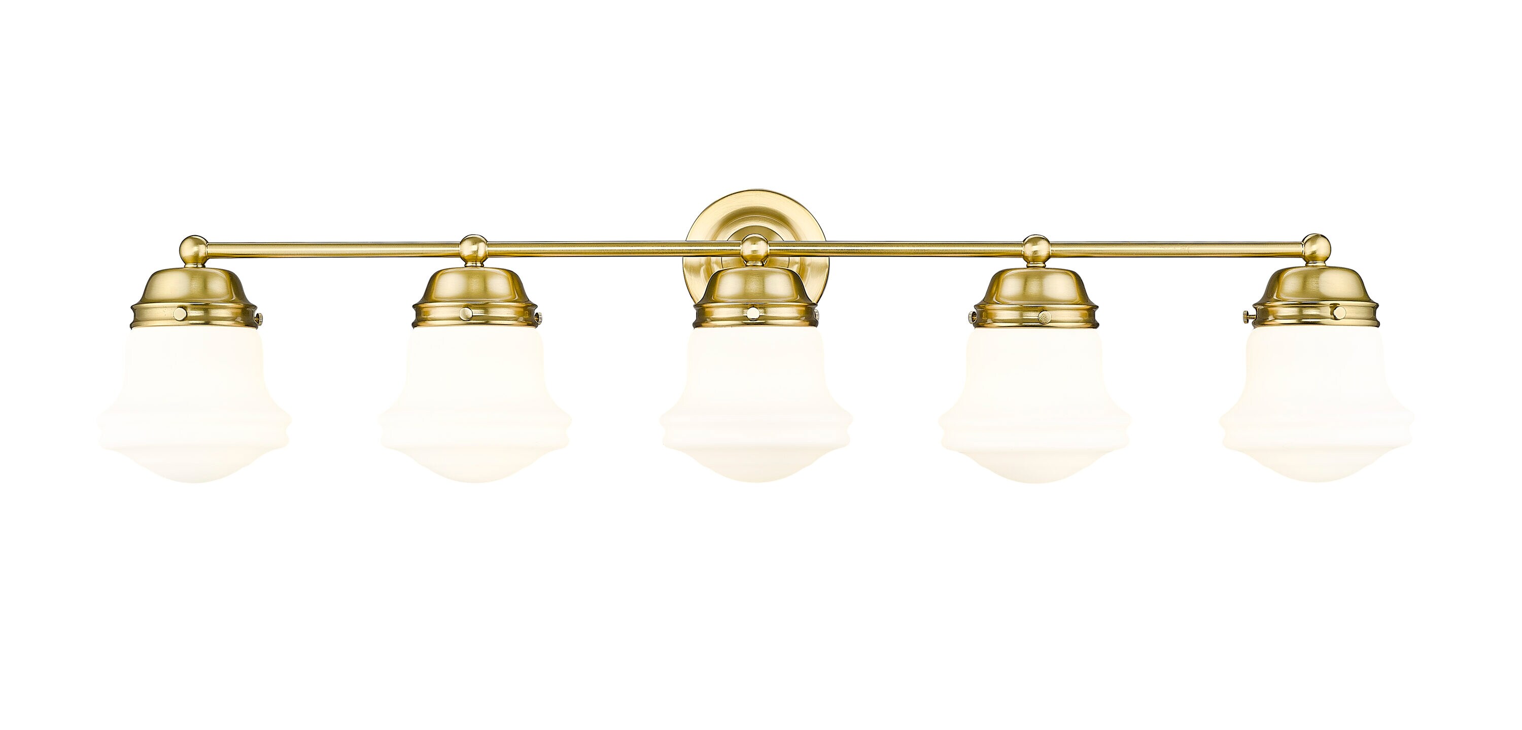Luxe Gold 5-Light Vanity with Matte Opal Glass