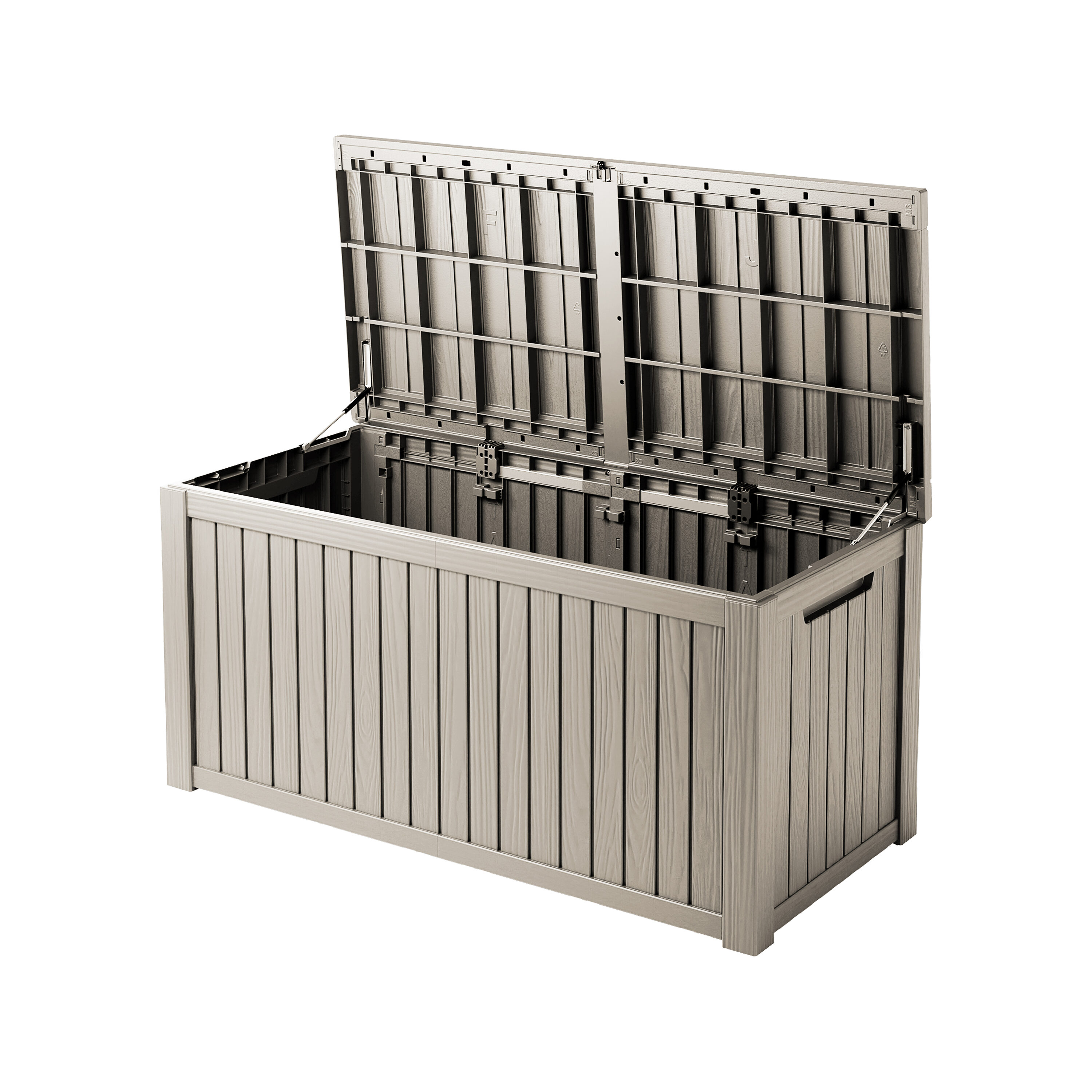 Decksplore BSBD180G0LB1 61-in L x 28.4-in 180-Gallon Gray Plastic Deck Box
