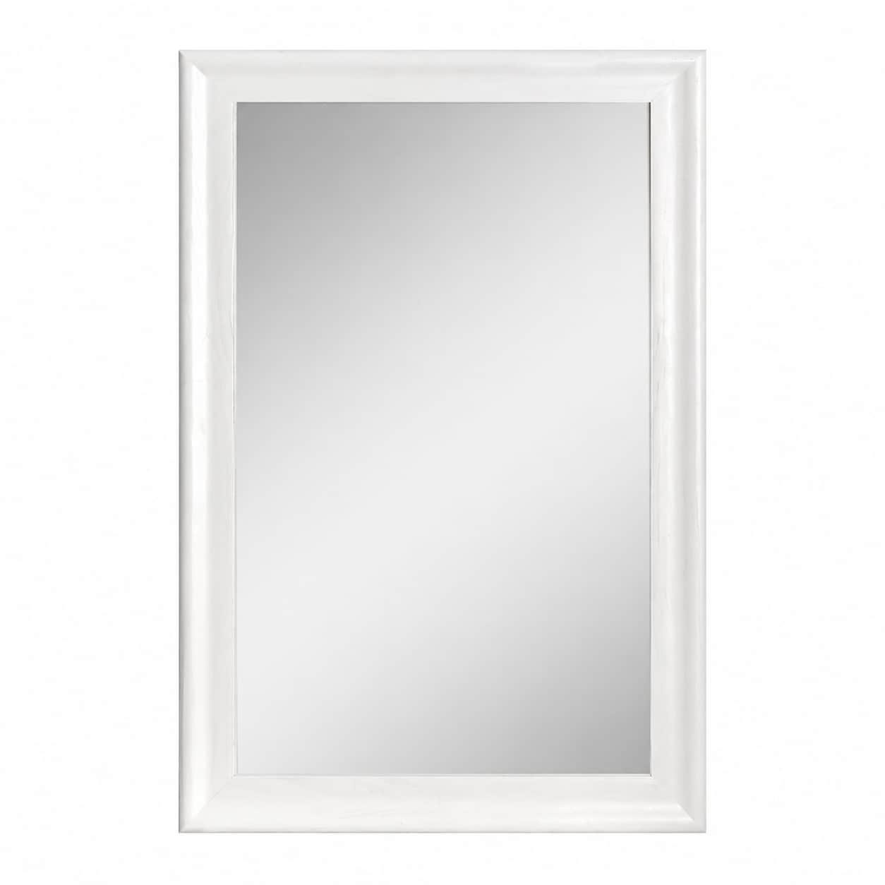 Aoibox  24 in W x 36 in H White Wood Framed Rustic Rectangular Wall Mirror for Bathroom and Living Room