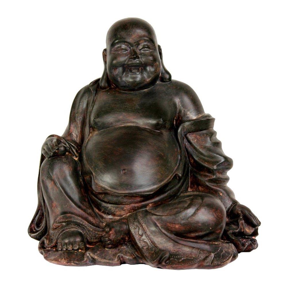 Oriental Furniture Brown Laughing Buddha Statue 11.5-in H - Happy ...