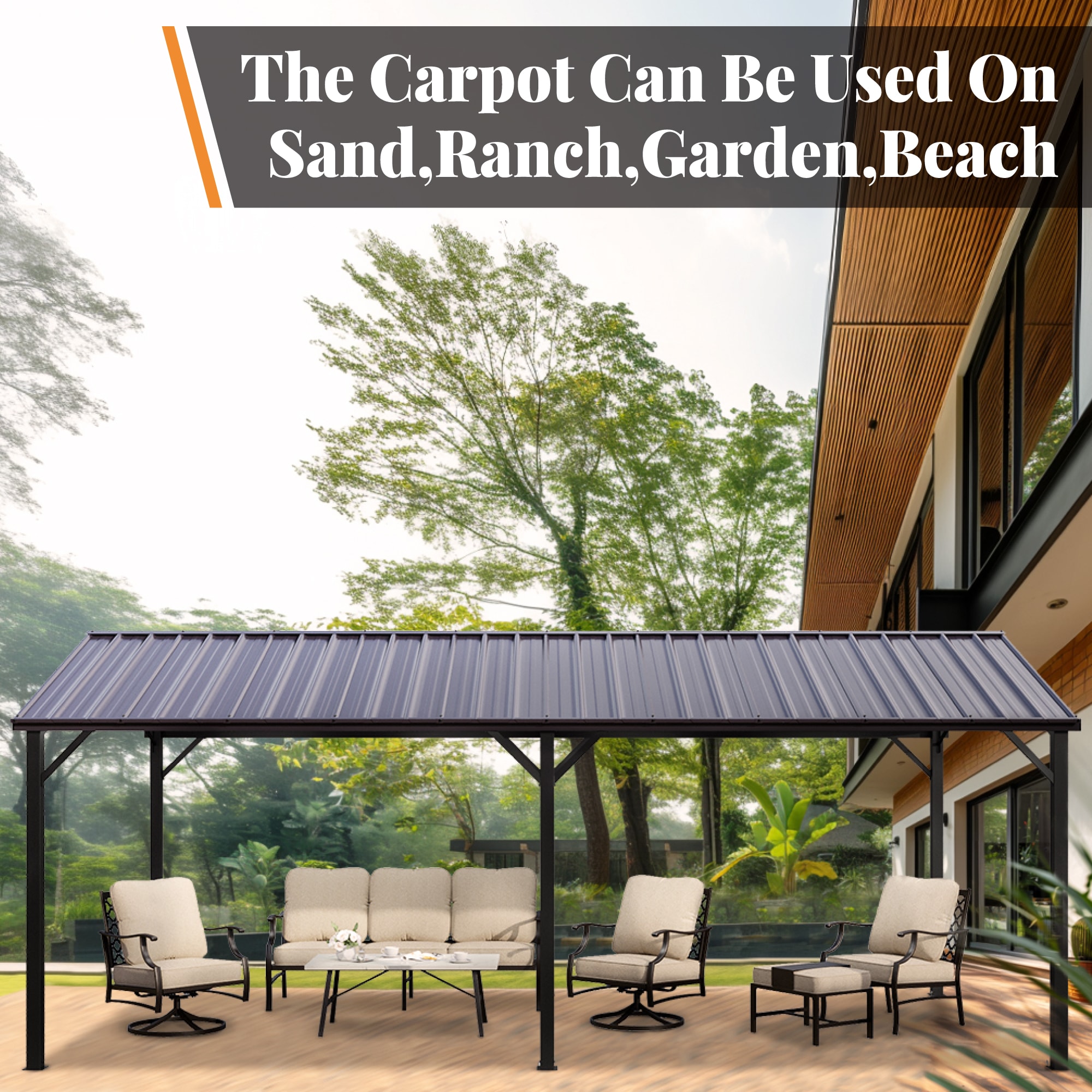 Sunshine Valley GA223-1020 Carport-Covers - View #5