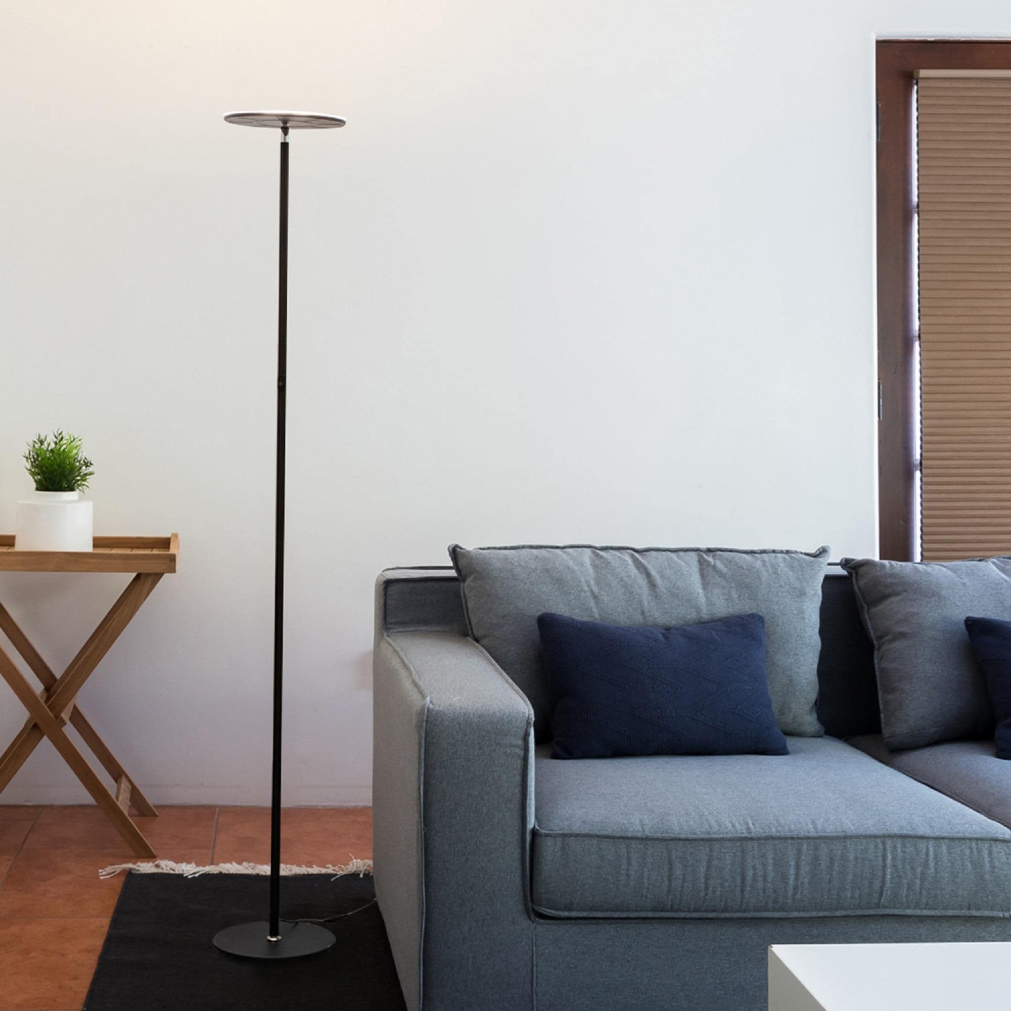 Brightech 63-in Classic Black Torchiere Floor Lamp with No shade Shade #1L-UODX-8DXJ