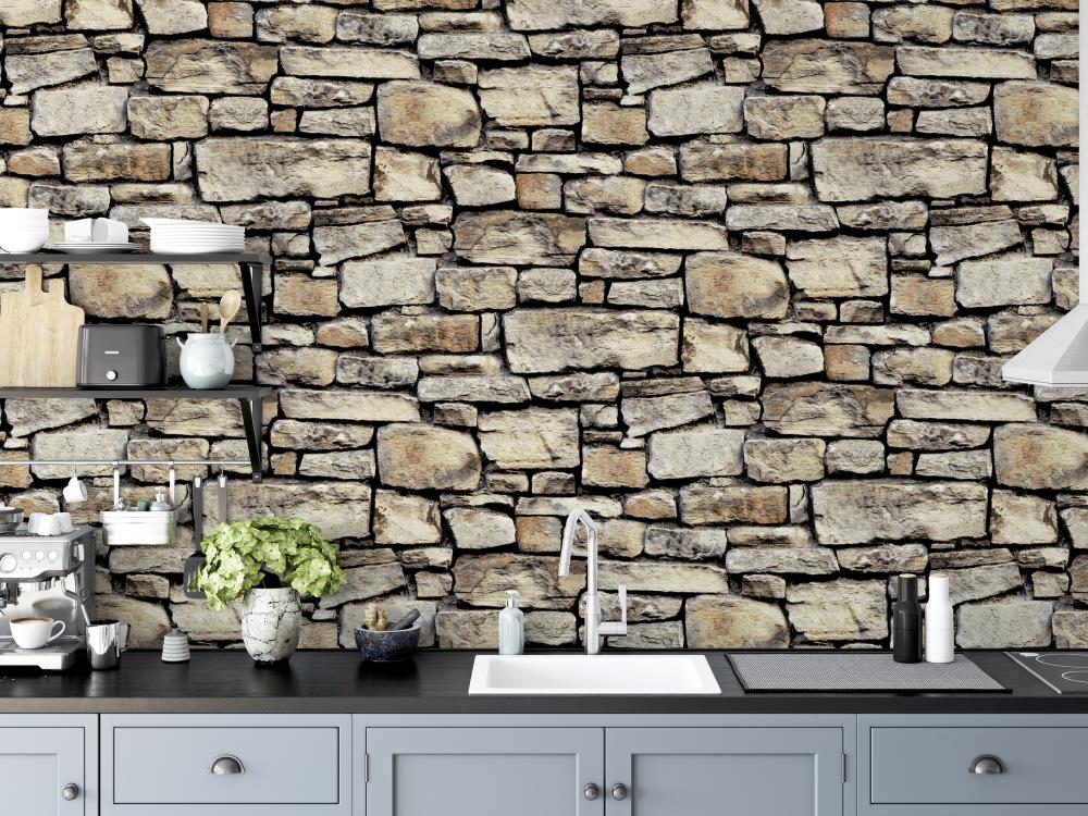 Arthouse 56-sq Ft Natural Paper Stone Unpasted Wallpaper In The ...