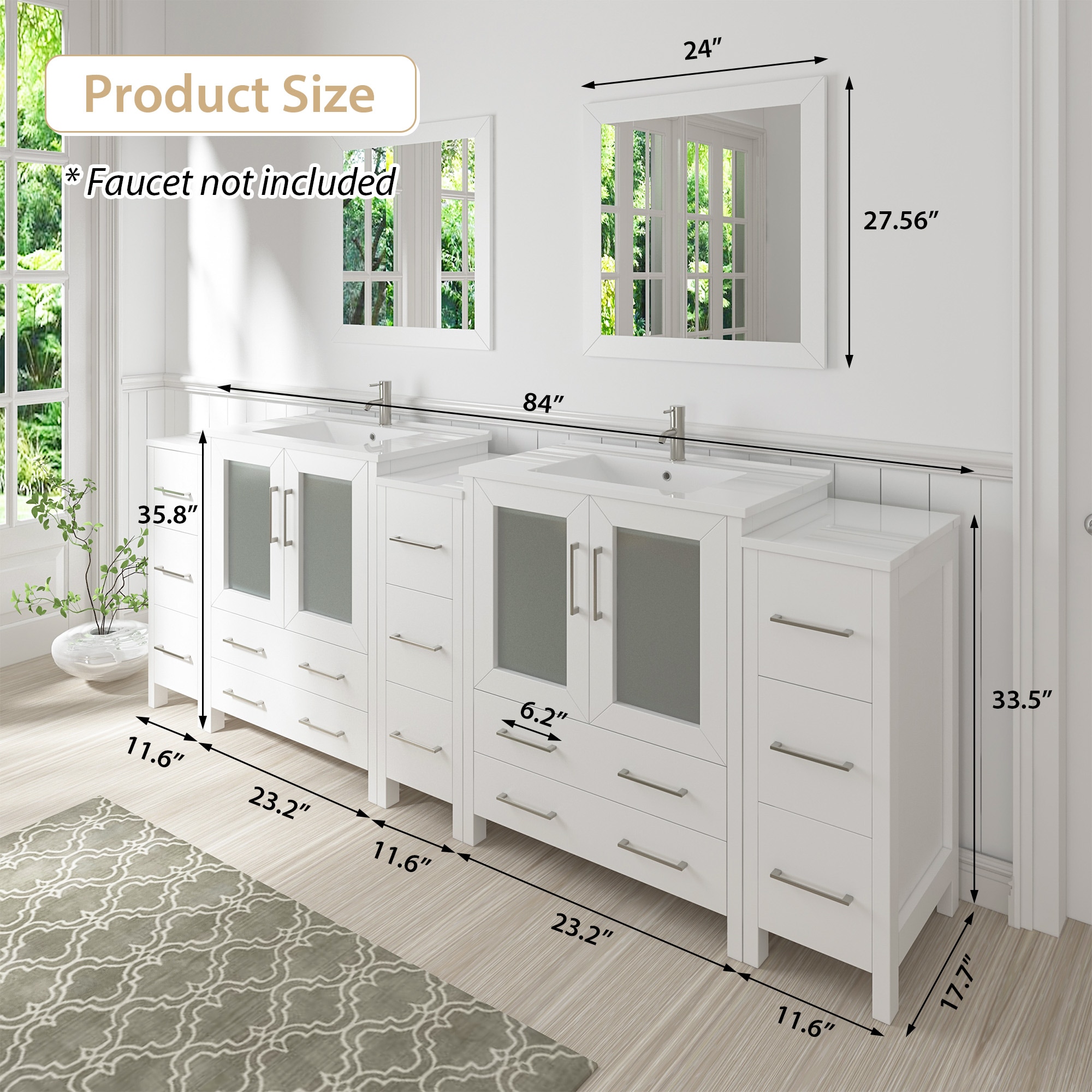 Vanity Art VA3024-84W Bath-Vanity-Combo - View #10