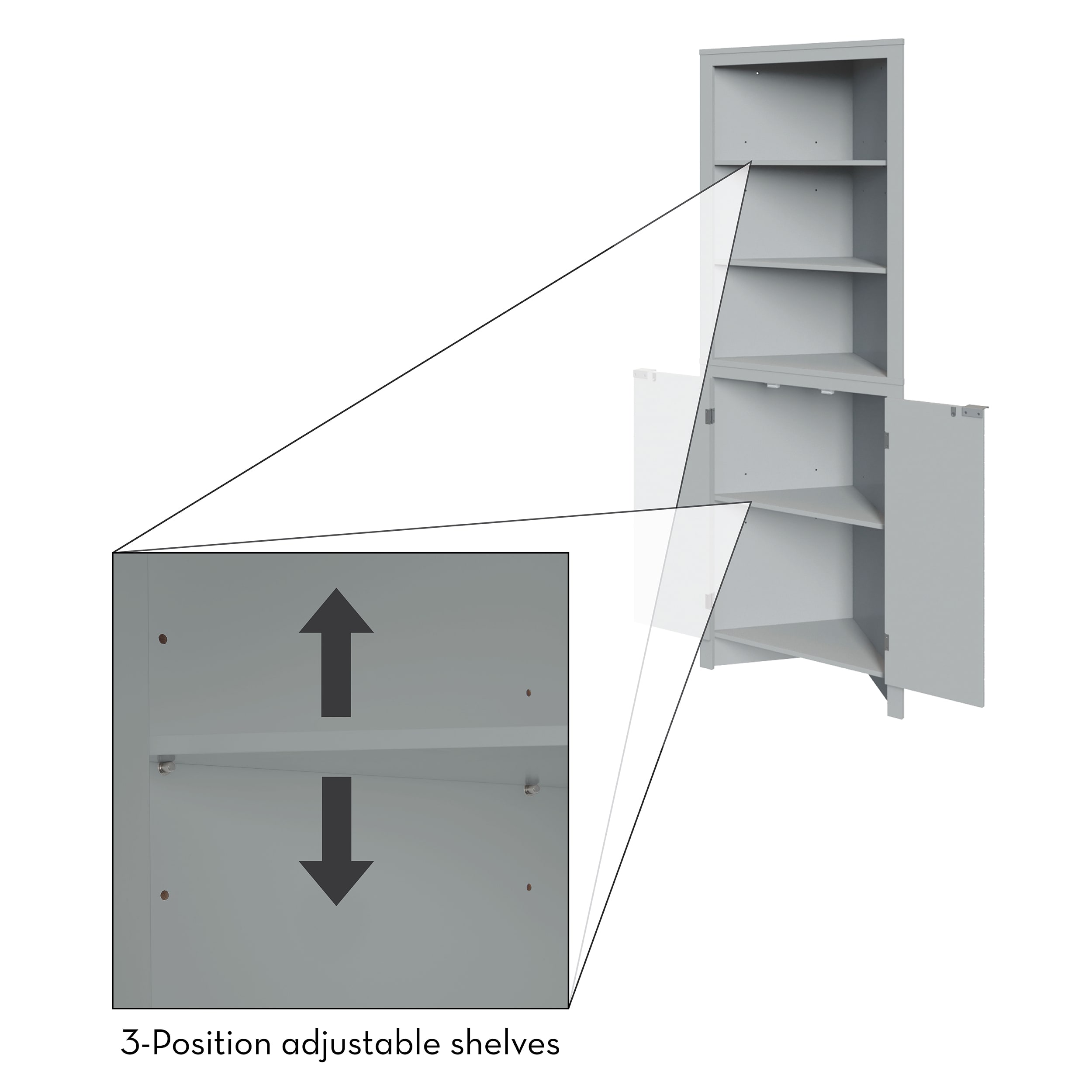 Lista HS Sliding Door Shelf Cabinet - 3 Adjustable Shelf 1 Bottom - Lista  Cabinets