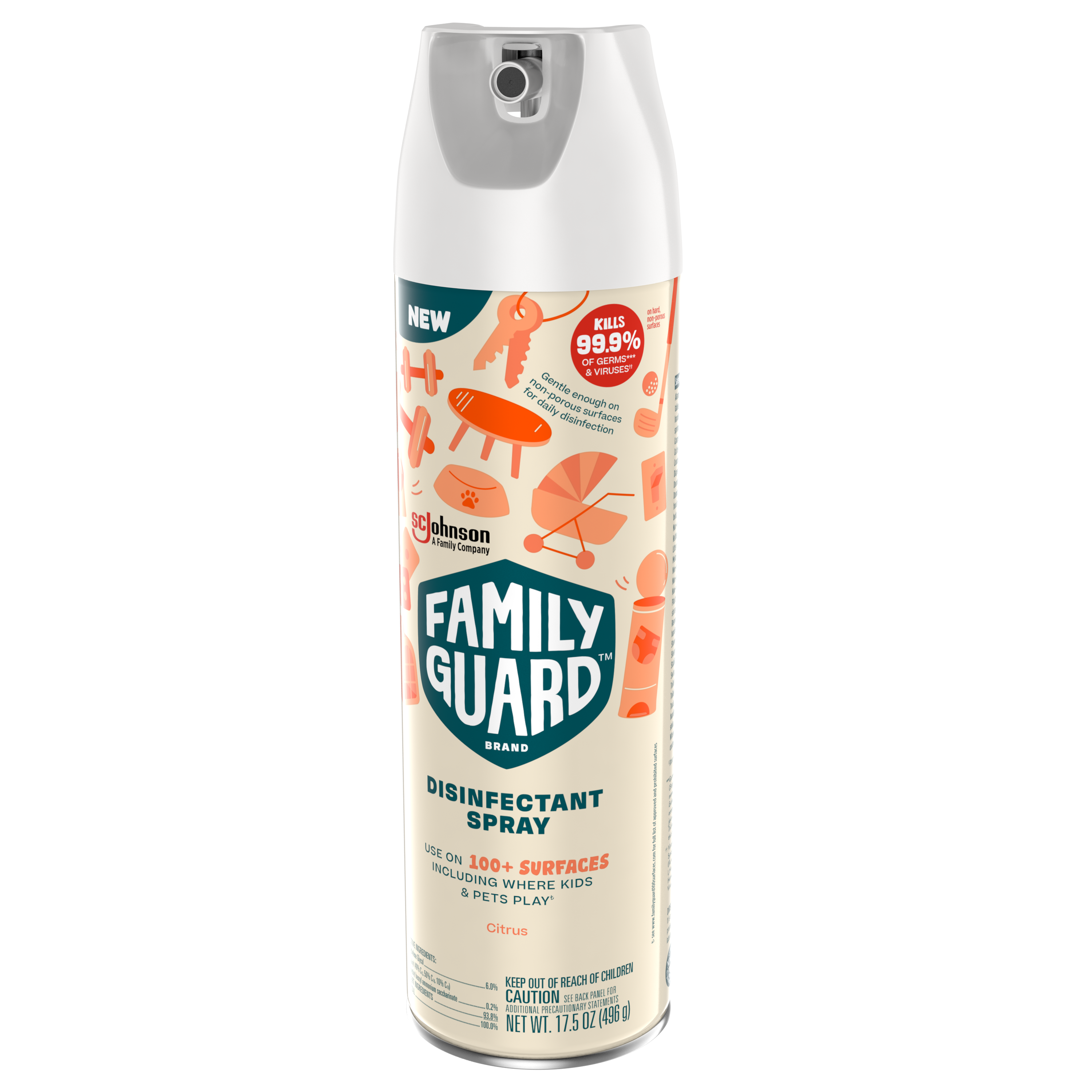 FAMILY GUARD Family Guard Brand Disinfectant Spray, Aerosol, Citrus