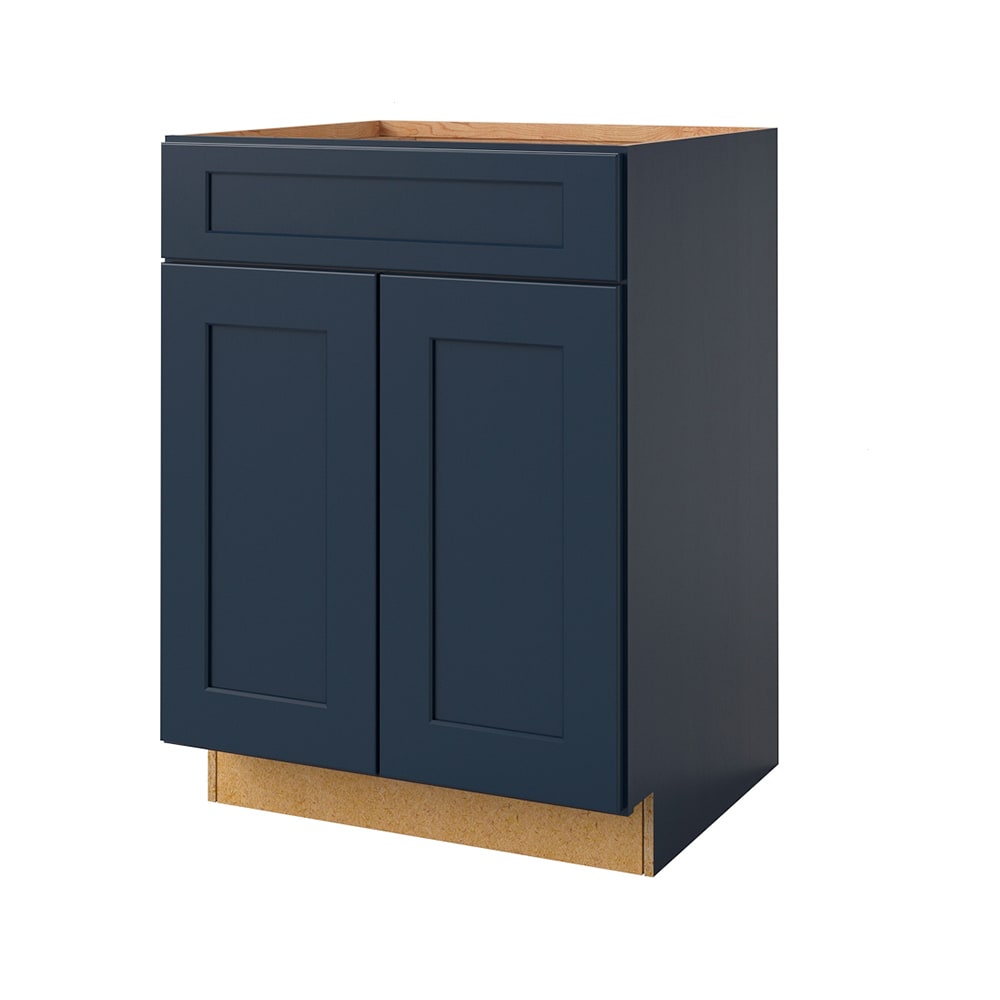 allen + roth 20251NV Port 24-in W x 34.5-in H x 24-in D Navy Base Fully assembled Cabinet Flat Panel