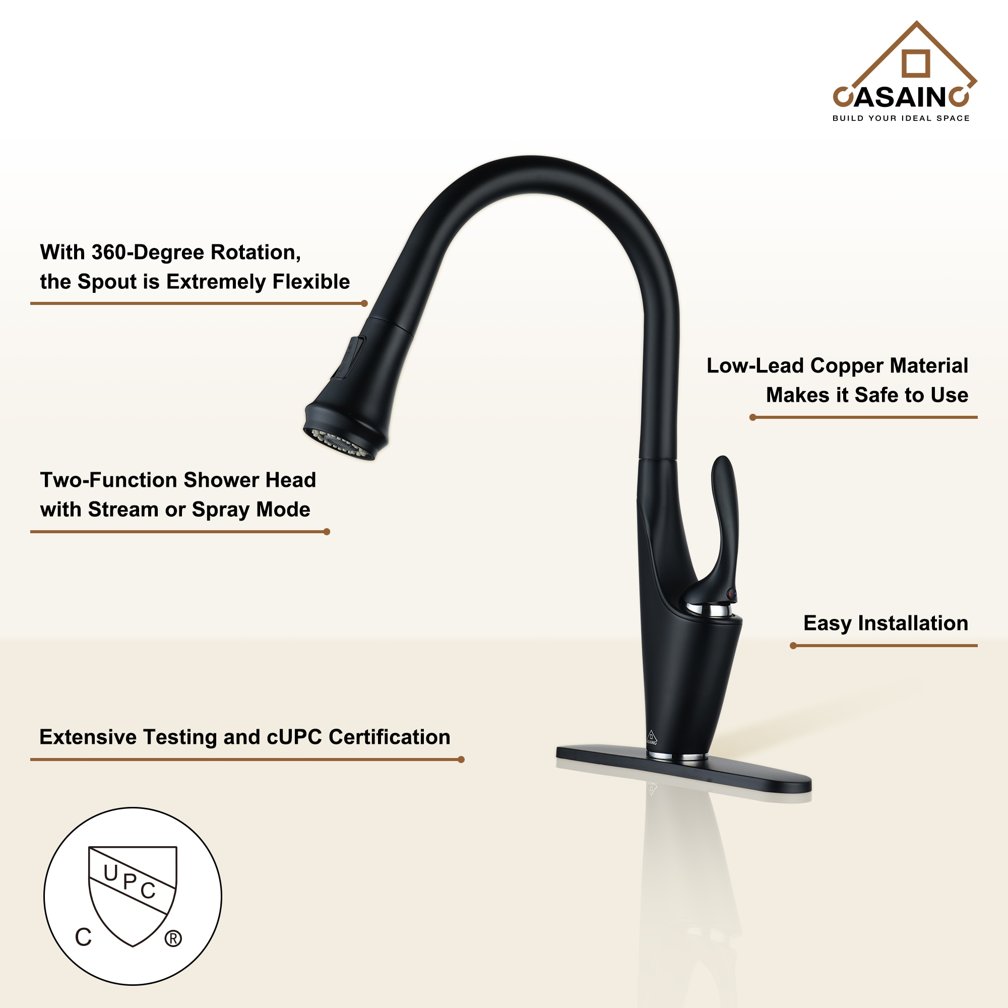CASAINC CA-YW571RB Kitchen-Faucets - View #7