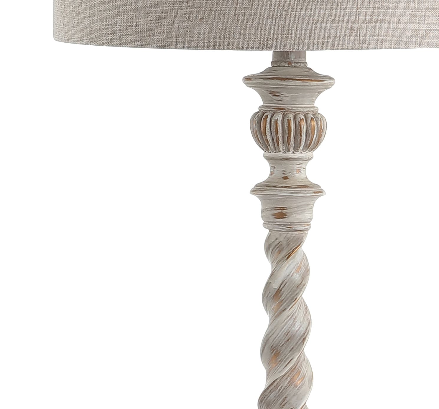 Regent 33" White Wash Rustic Resin Table Lamp with Linen Shade