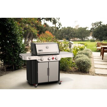 Weber S-335 Stainless Steel 3-Burner Natural Grill with 1 Side Burner in the Gas Grills department at Lowes.com
