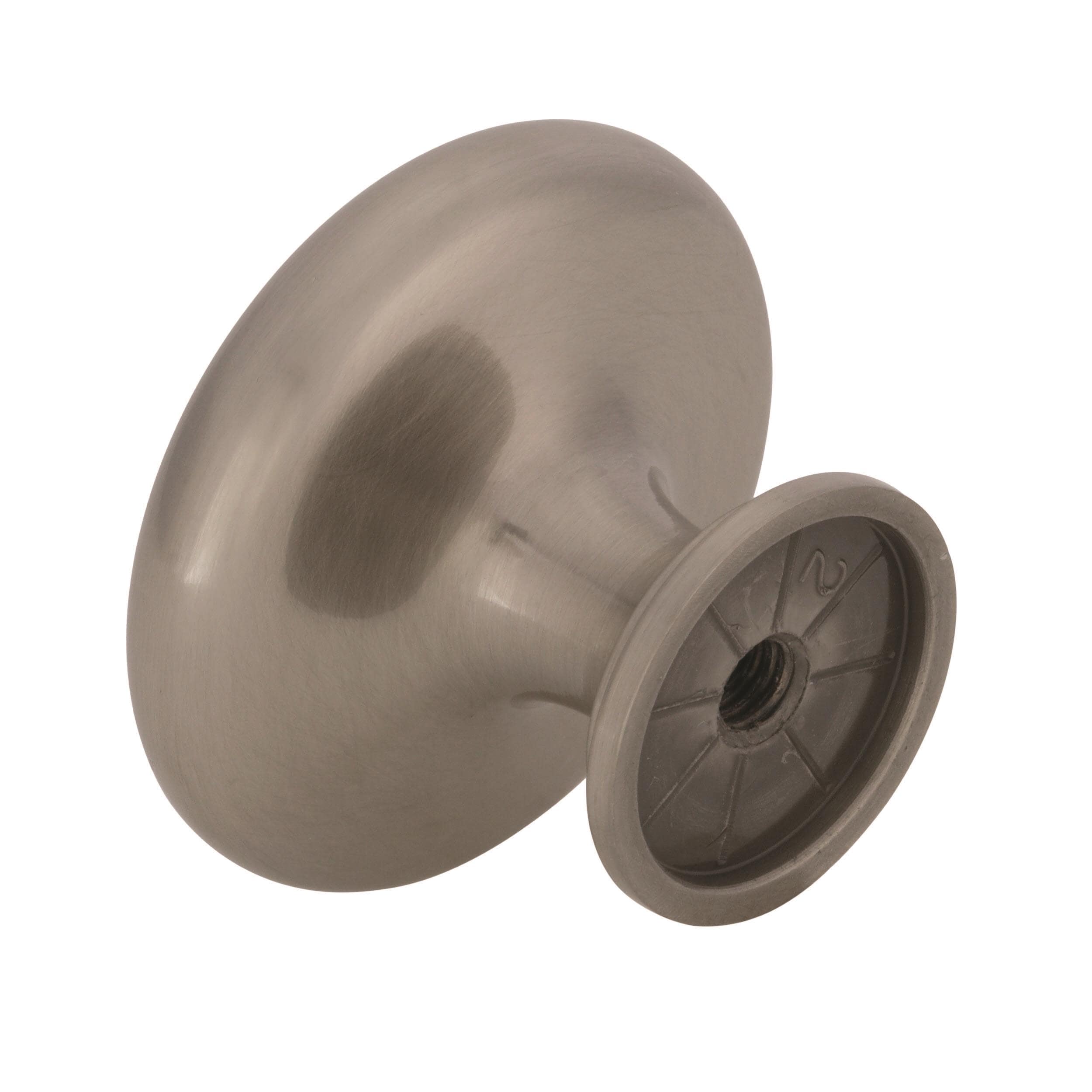 Satin Nickel Round Cabinet Knob with Mounting Hardware