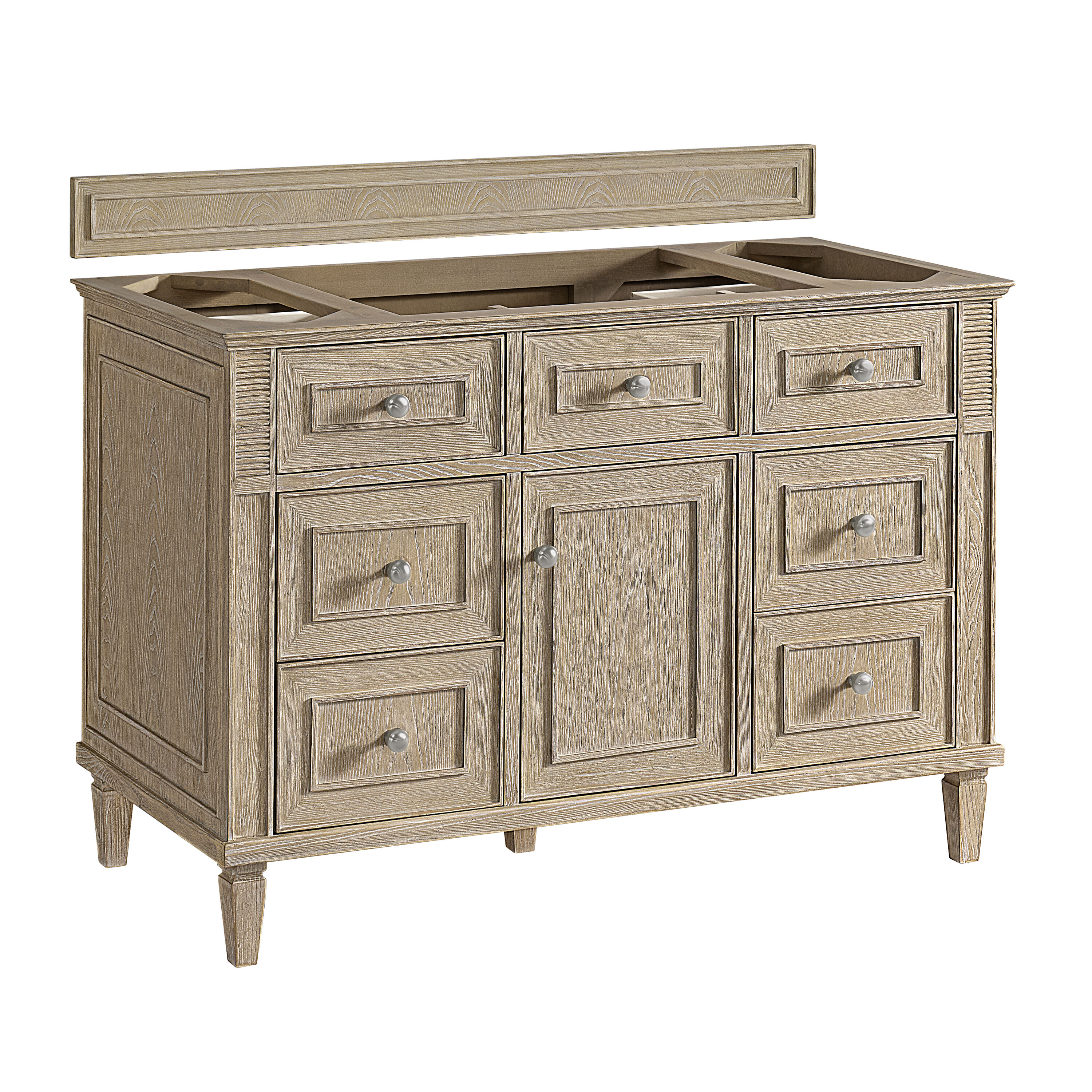 James Martin Vanities 424-V48-WWO Lorelai 48-Inches Whitewashed Oak Bathroom Vanity Base Cabinet without Top