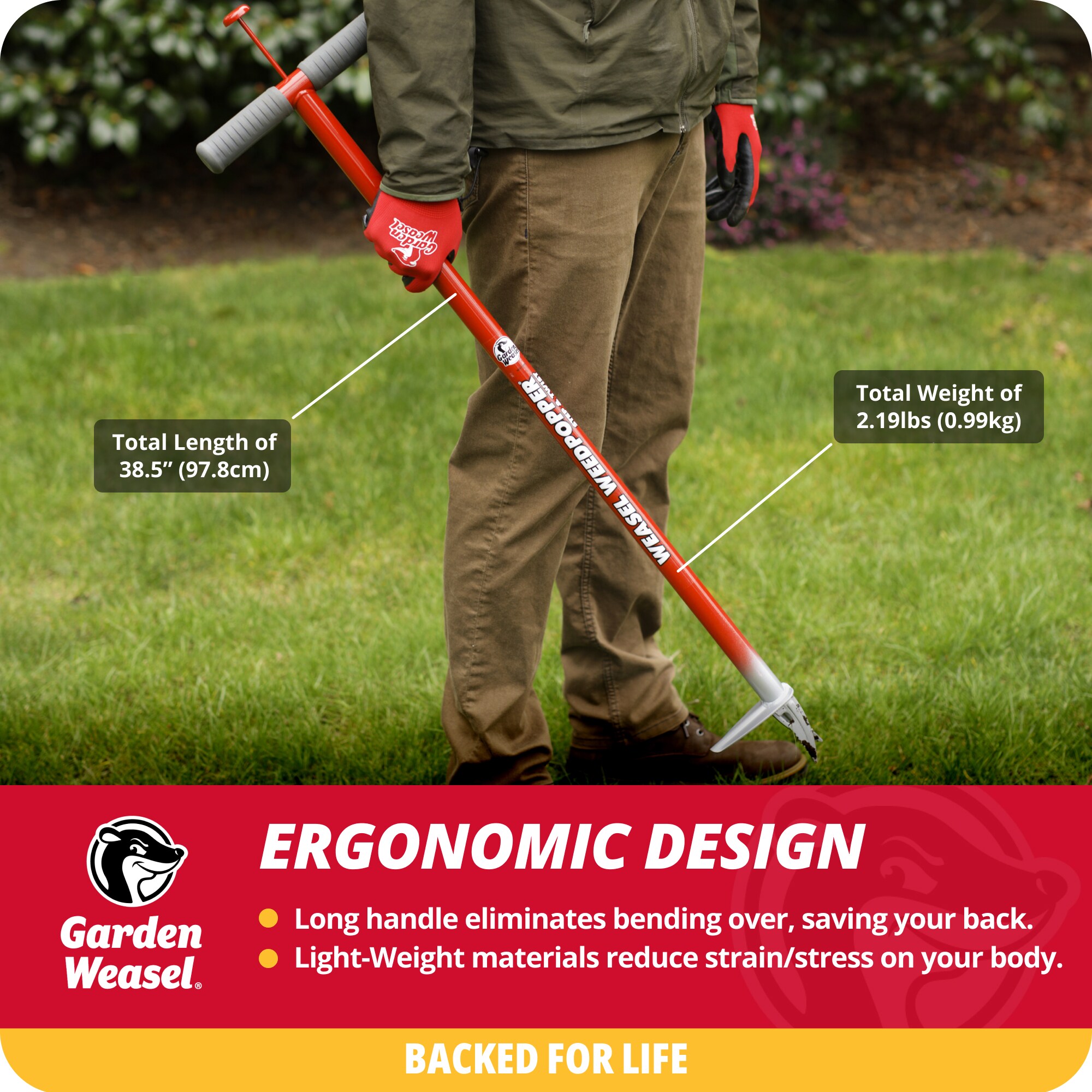 Garden Weasel Red Steel Precision Tip Weed Cutter