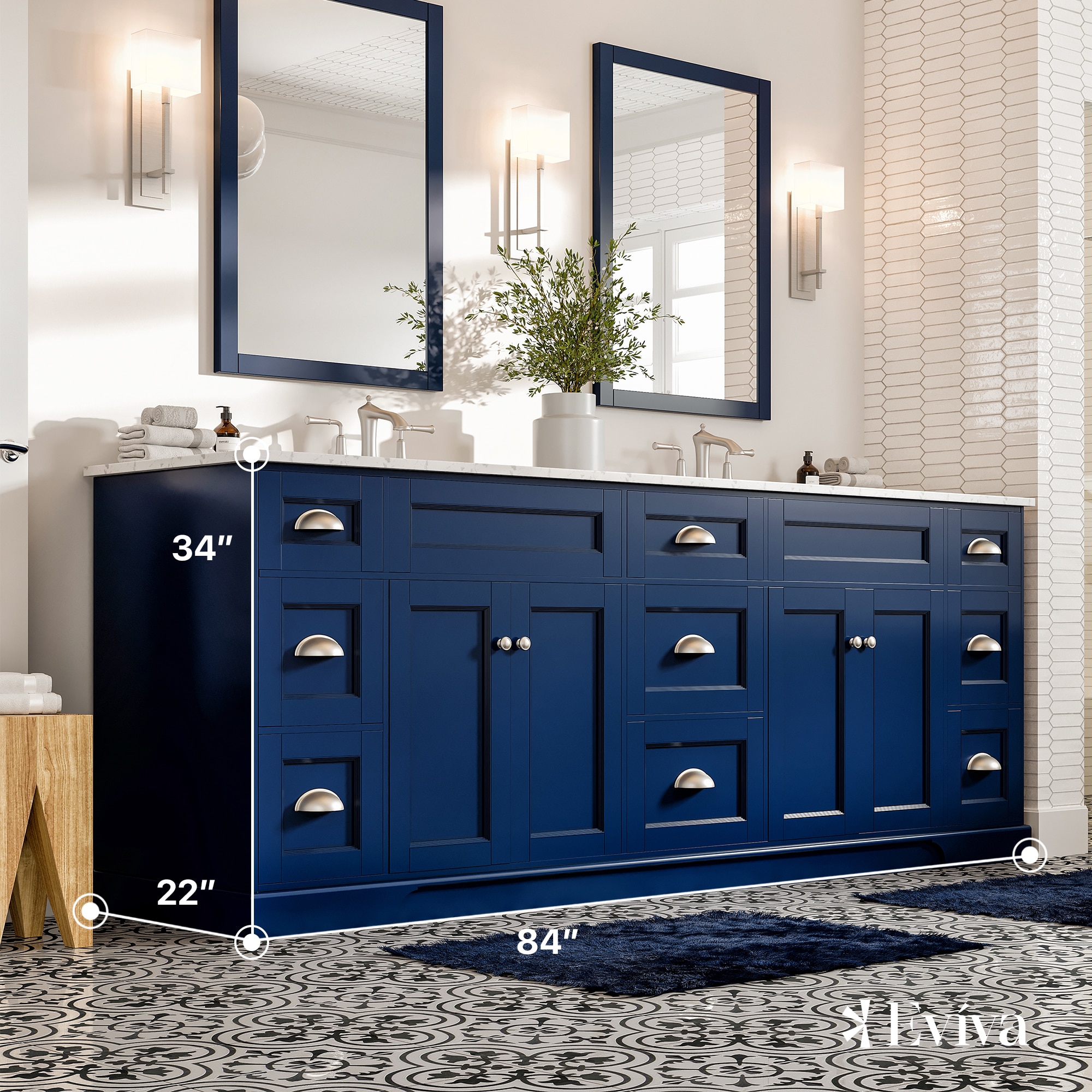 Eviva EVVN666-84BLU Bath-Vanity-Combo - View #2