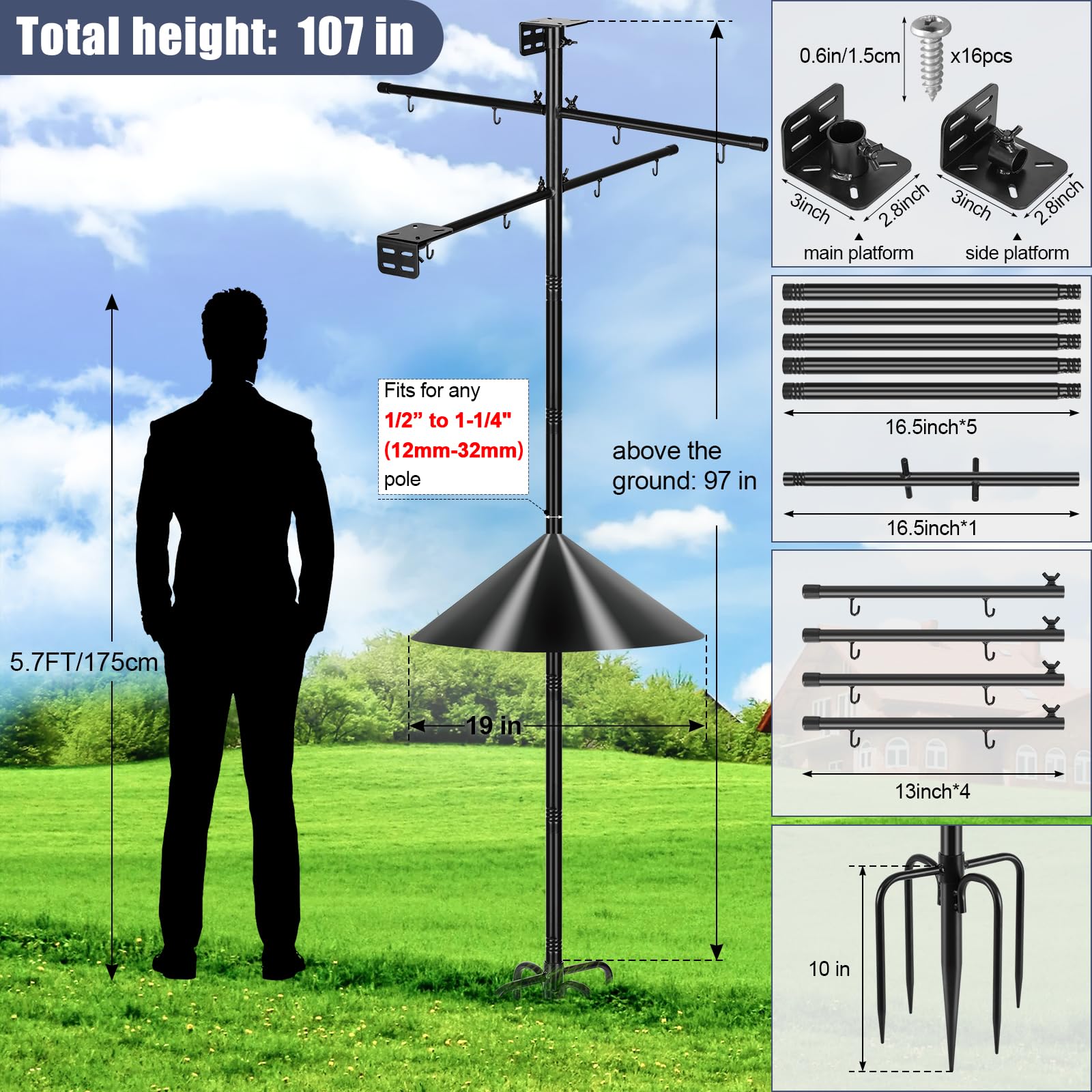 Afoxsos LAF1203A19 Bird-Feeder-Accessories - View #7