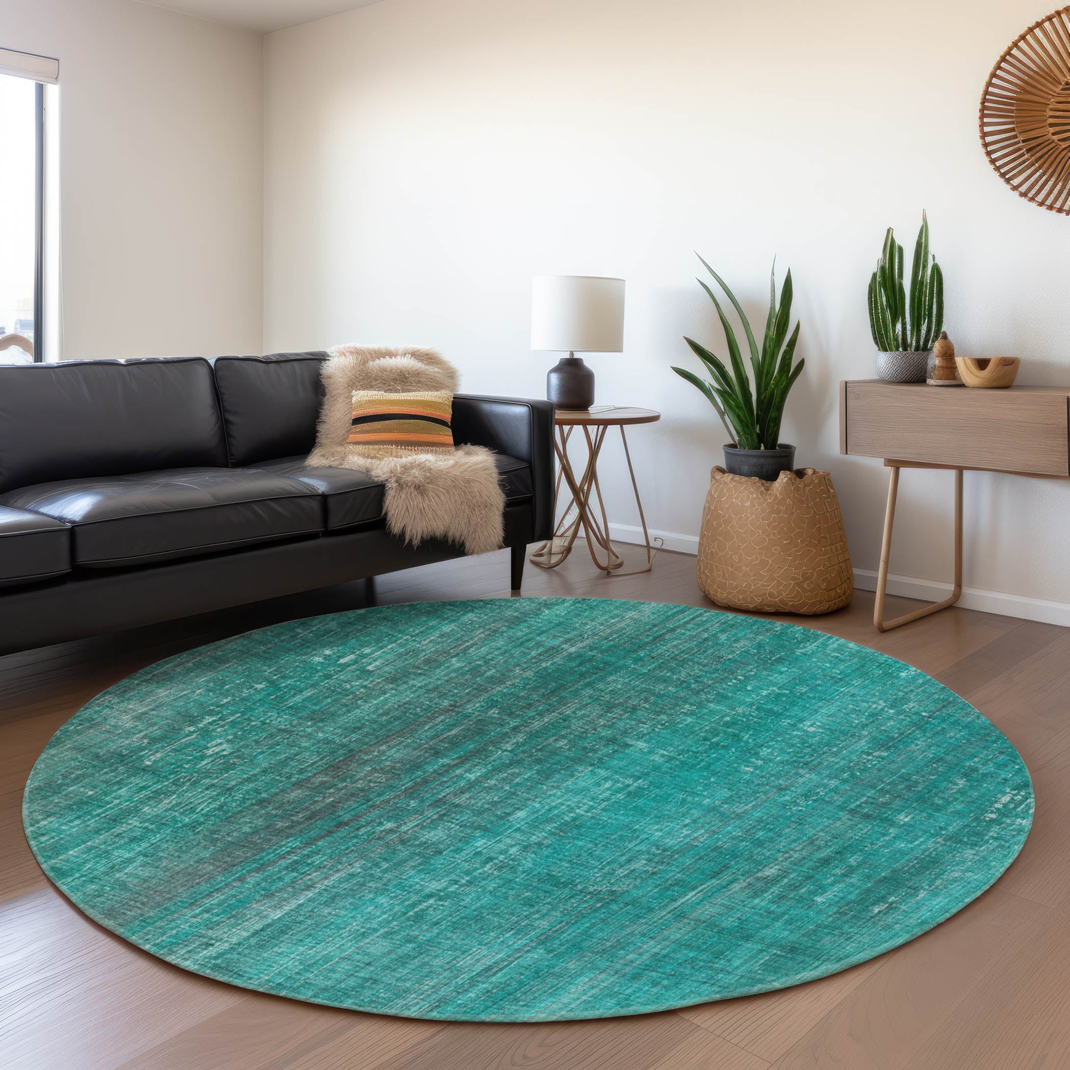 Addison Rugs AMF531FE8RO Mayfield AMF531FE 8 x 8 (ft) Loomed Polyester Fern Round Indoor Geometric Machine washable Area rug