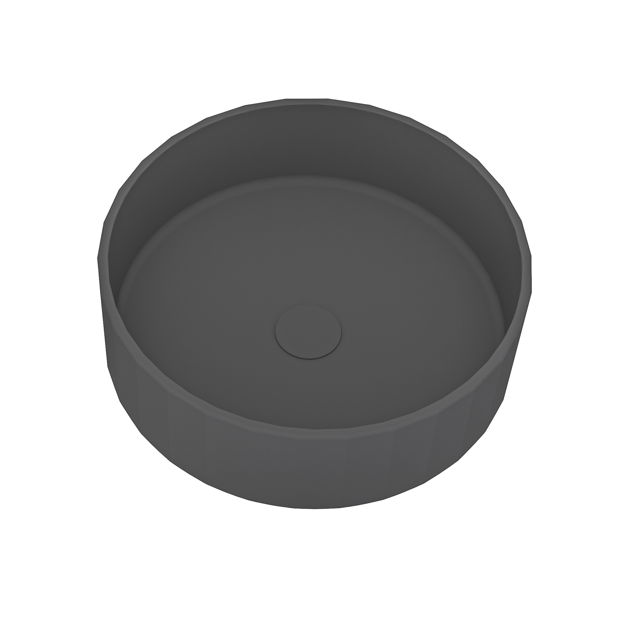 CASAINC SL-LMU30189A1 Concrete 17-in Vessel Round Rustic Black Earth Bathroom Sink with Drain Included