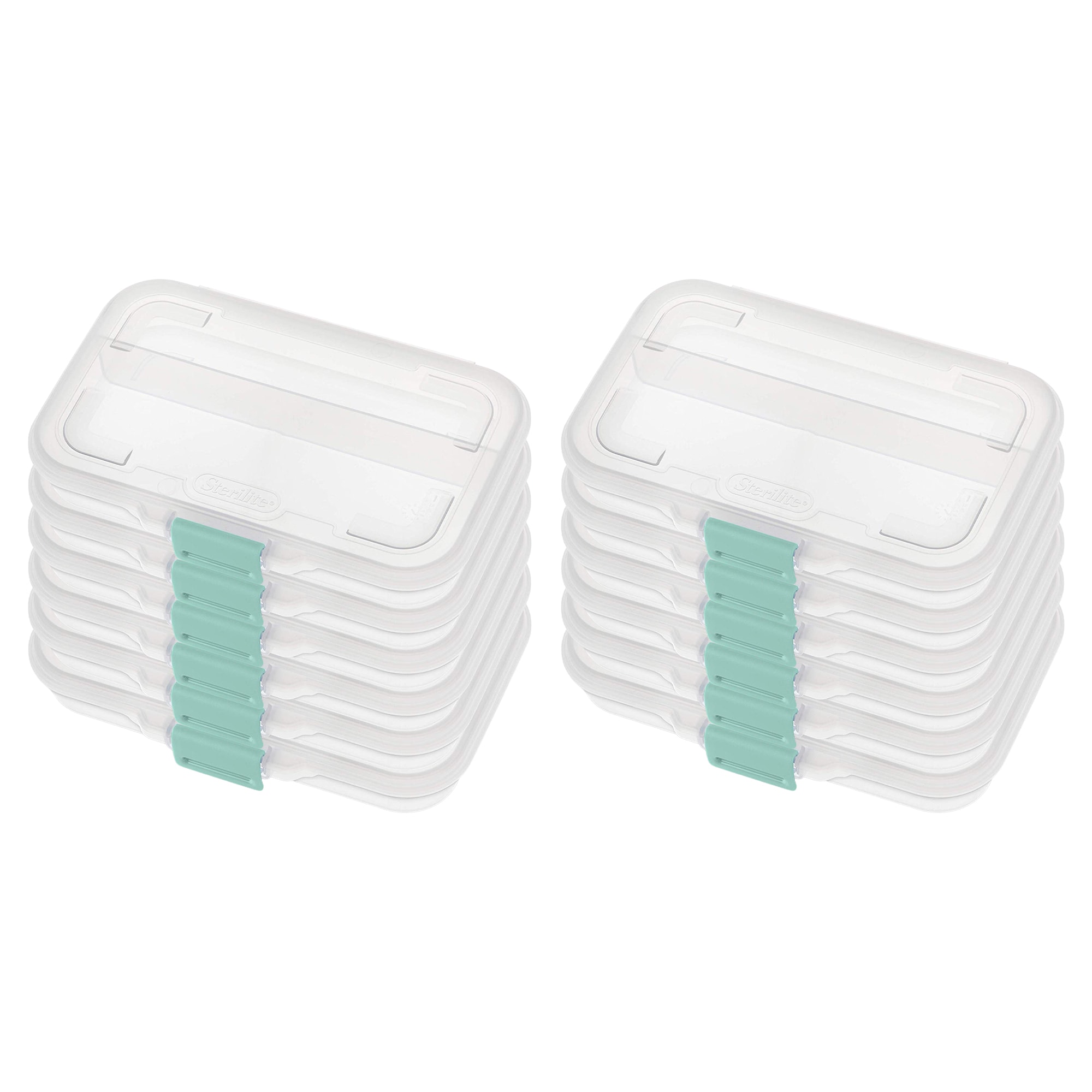 Sterilite  Convenient Small Divided Clear Storage Pencil Box and Latch Lid 12 Pack