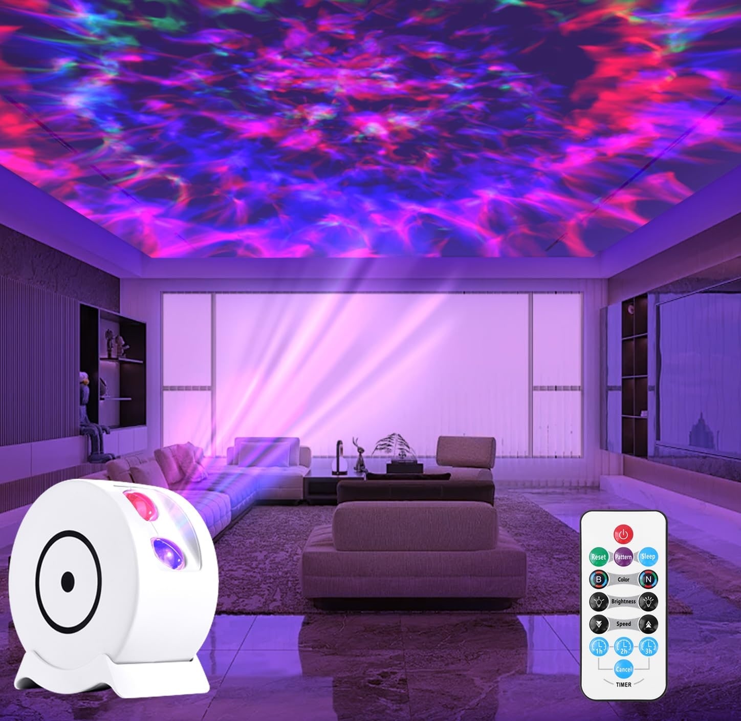 Anqtovp Galaxy Projector Night Light with 41 Lighting Modes Remote Timer Adjustable Angle for Bedroom Home Theater Kids Adults Christmas Gift #L05AN09067