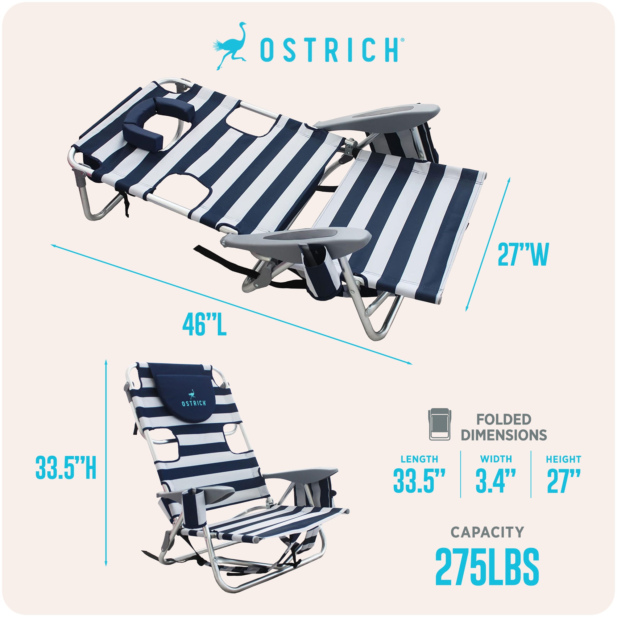 Ostrich DLXOYB-1003S Beach-Camping-Chairs - View #5