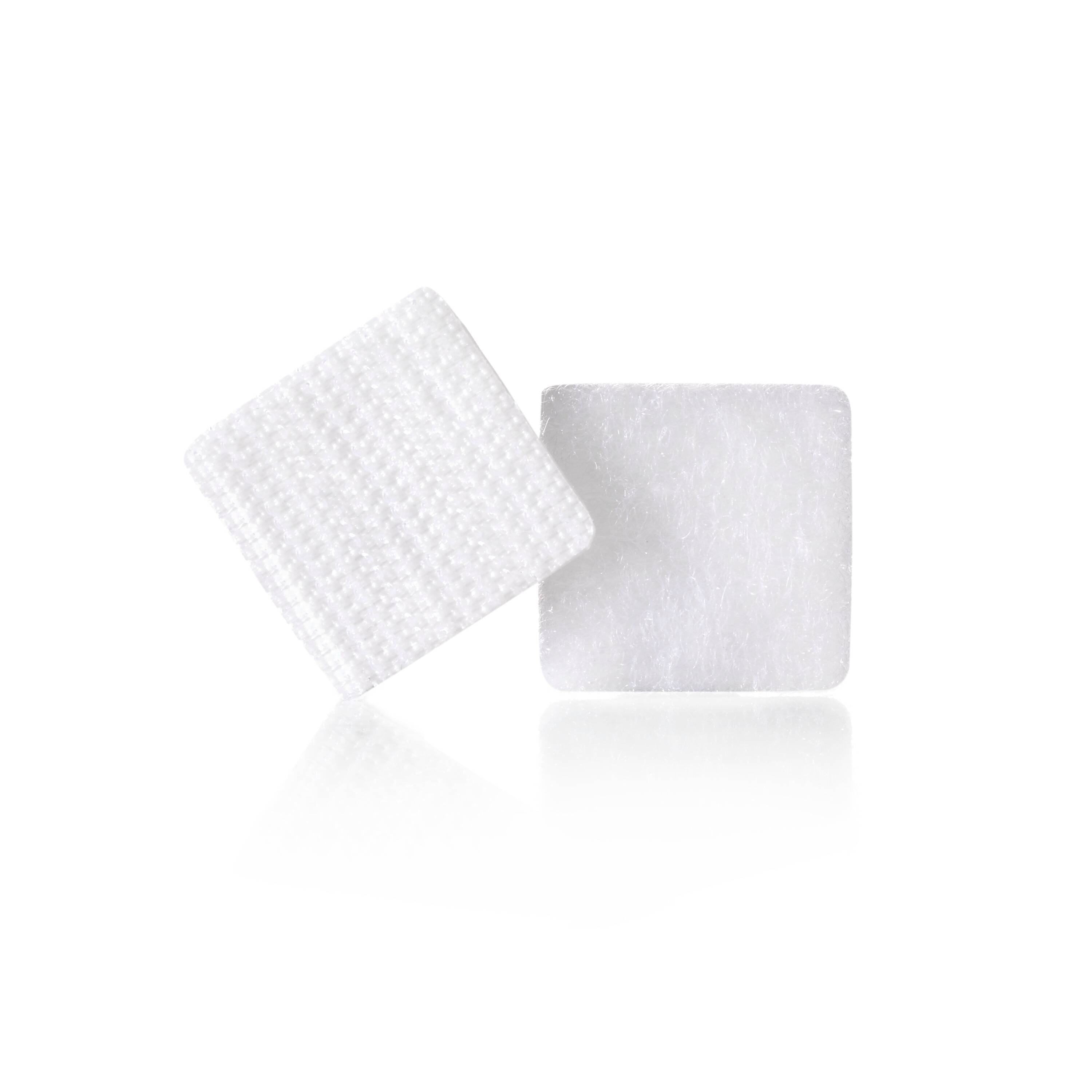 Velcro Sticky Back 7/8 in squares, White, 12 Squares, 90073
