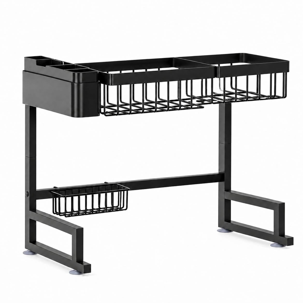 Aoibox  Expandable Over Sink Dish Drying Rack Snap On Design 24 to 35 5 in Length Adjustable Height 19 to 22 in