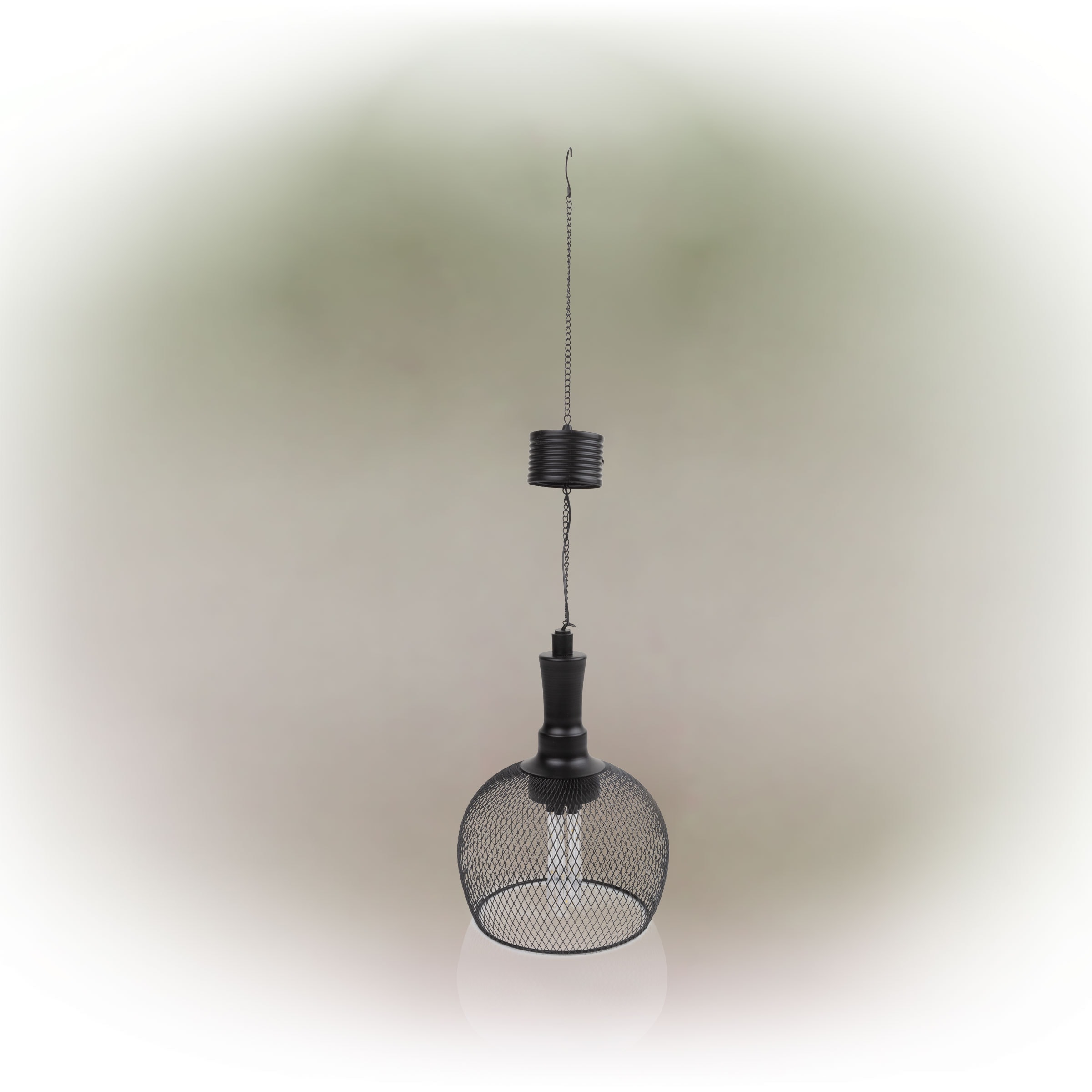 Alpine Corporation 7-in x 10-in Black Glass LED light Outdoor Decorative Lantern