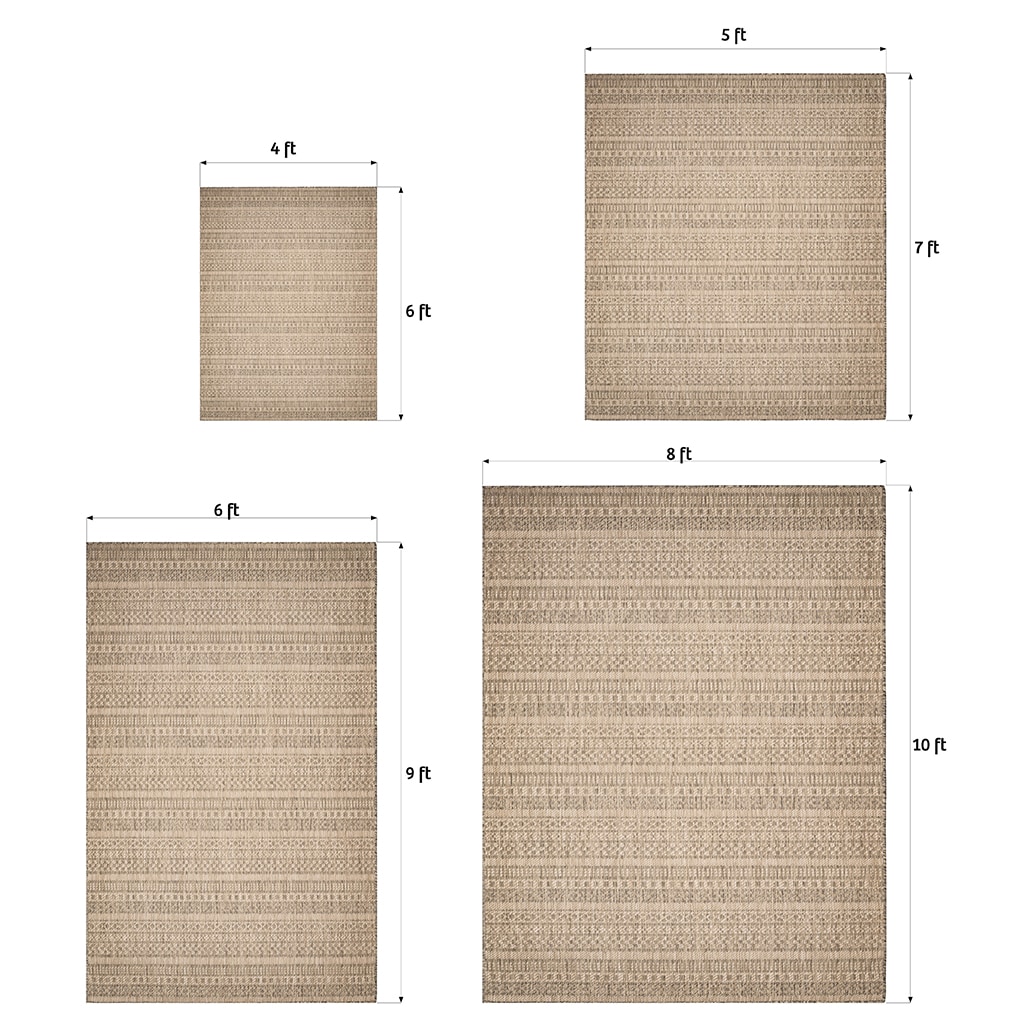 Benissimo 4 X 6 (ft) Polyester Polypropylene Beige Indoor Outdoor Solid 