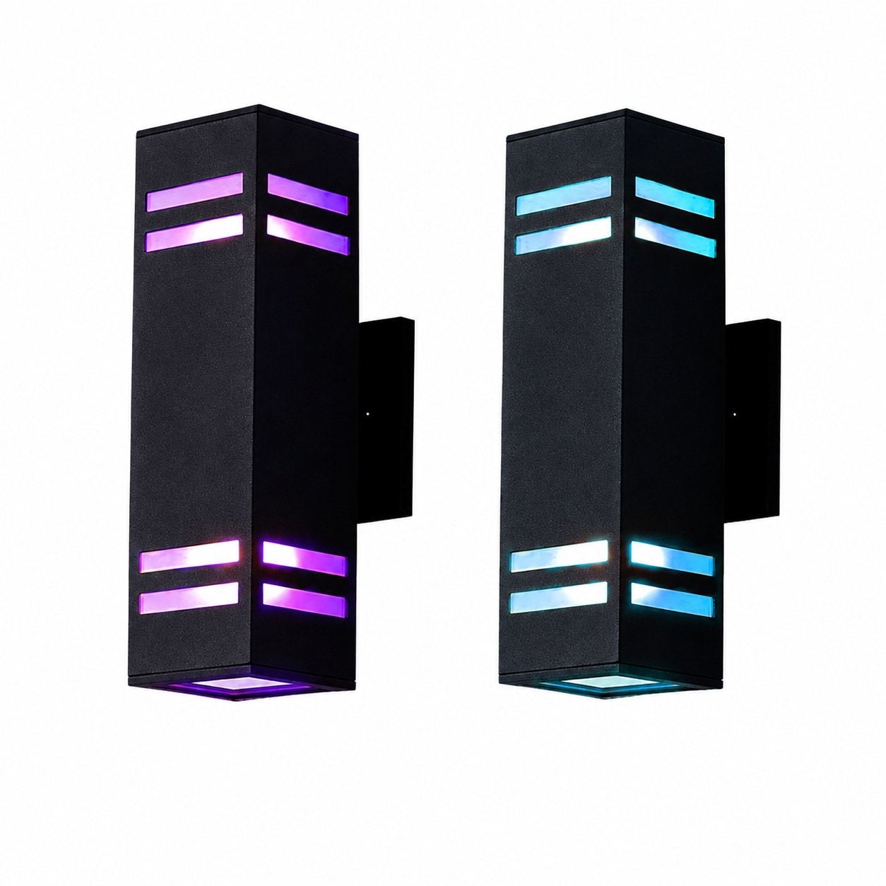Aoibox -  13 in 1200 Lumens RGB Color Changing Black LED Vanity Light Bar with Dusk to Dawn and R...