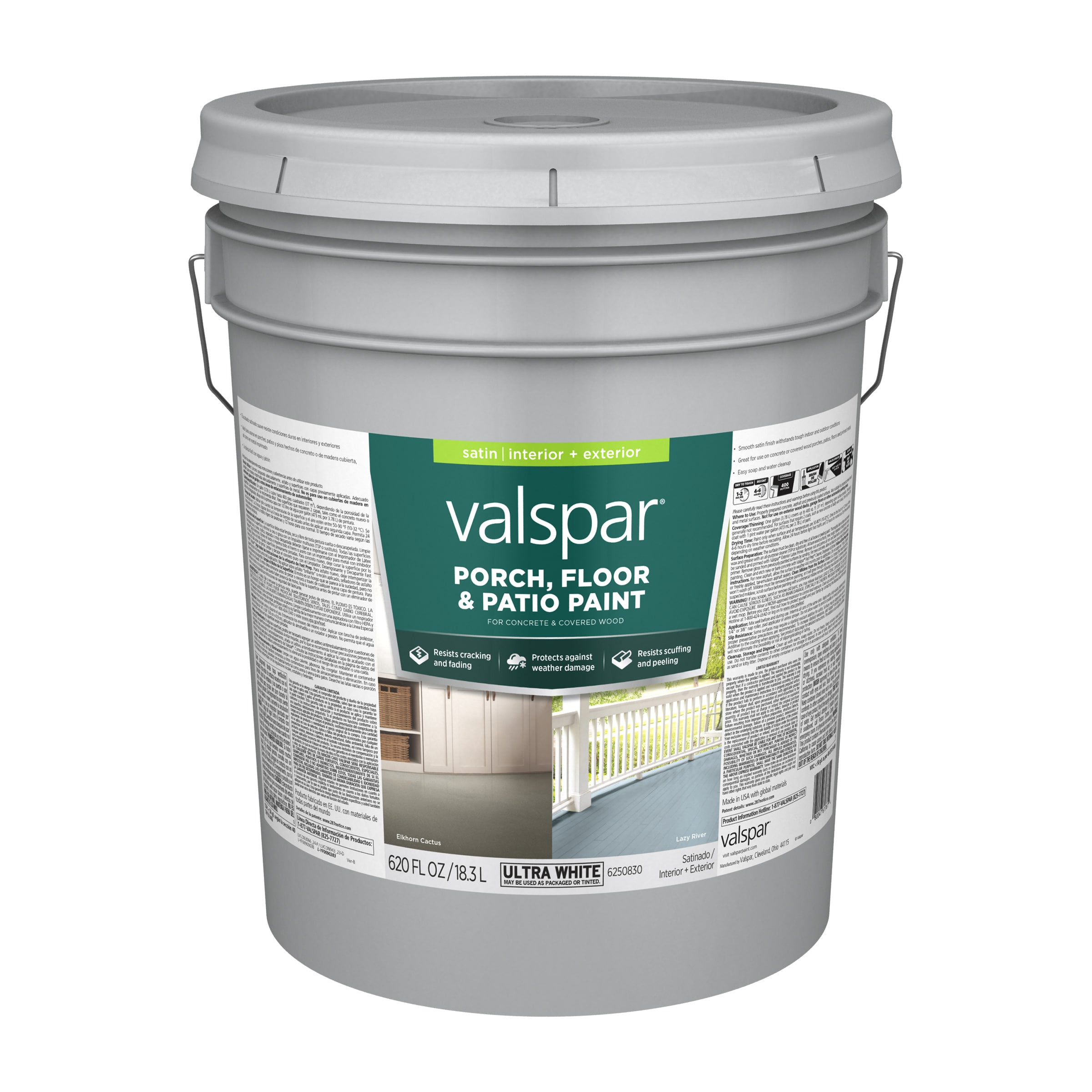 Valspar 009.0049817.008 Ultra White Tintable Satin Interior/Exterior Porch and Floor paint ( 5-gallon )