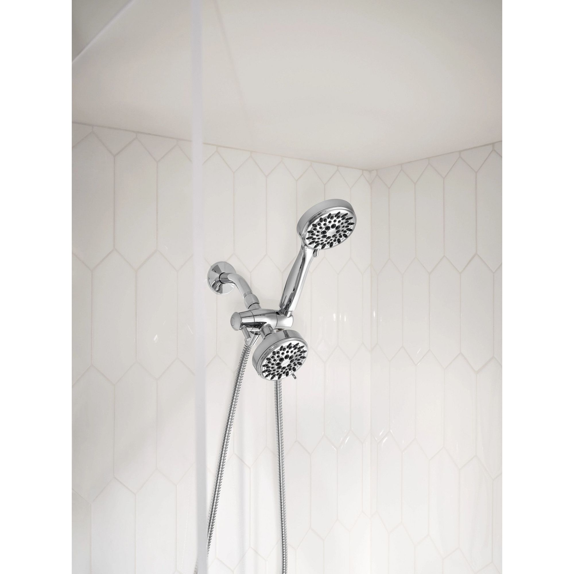 Chrome Dual Handheld Multi-Function Shower Head Combo