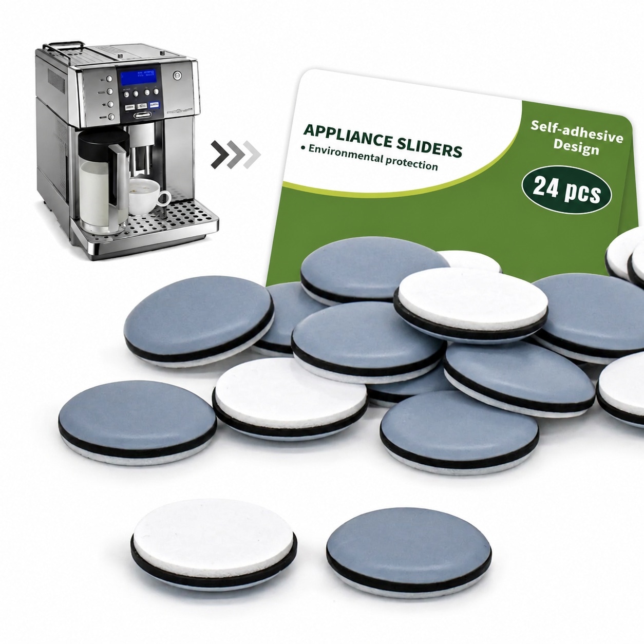 Lukvuzo  Kitchen Sliders for Counter Self Adhesive Small Appliance Slider 3 quarter Inch Diameter 24 Pieces Blue durable home and garden