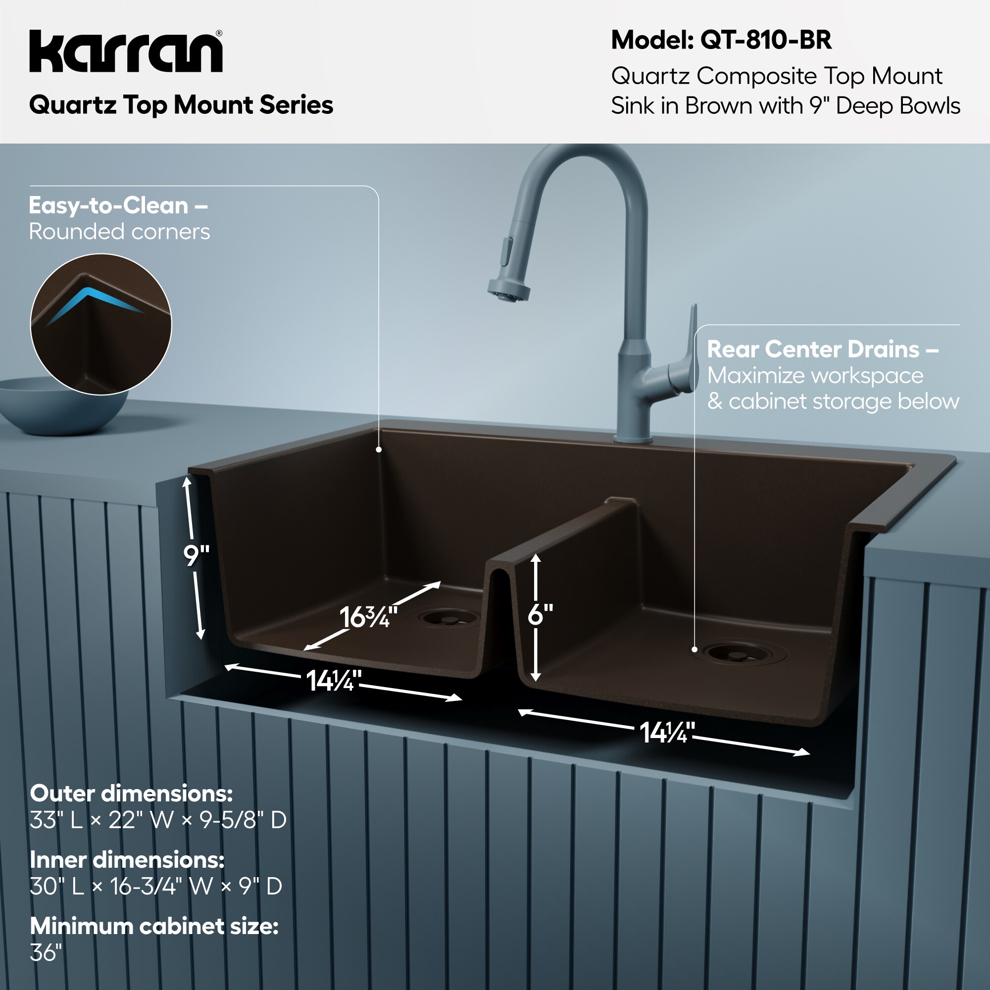 Karran QT-810-BR Kitchen-Sinks - View #7