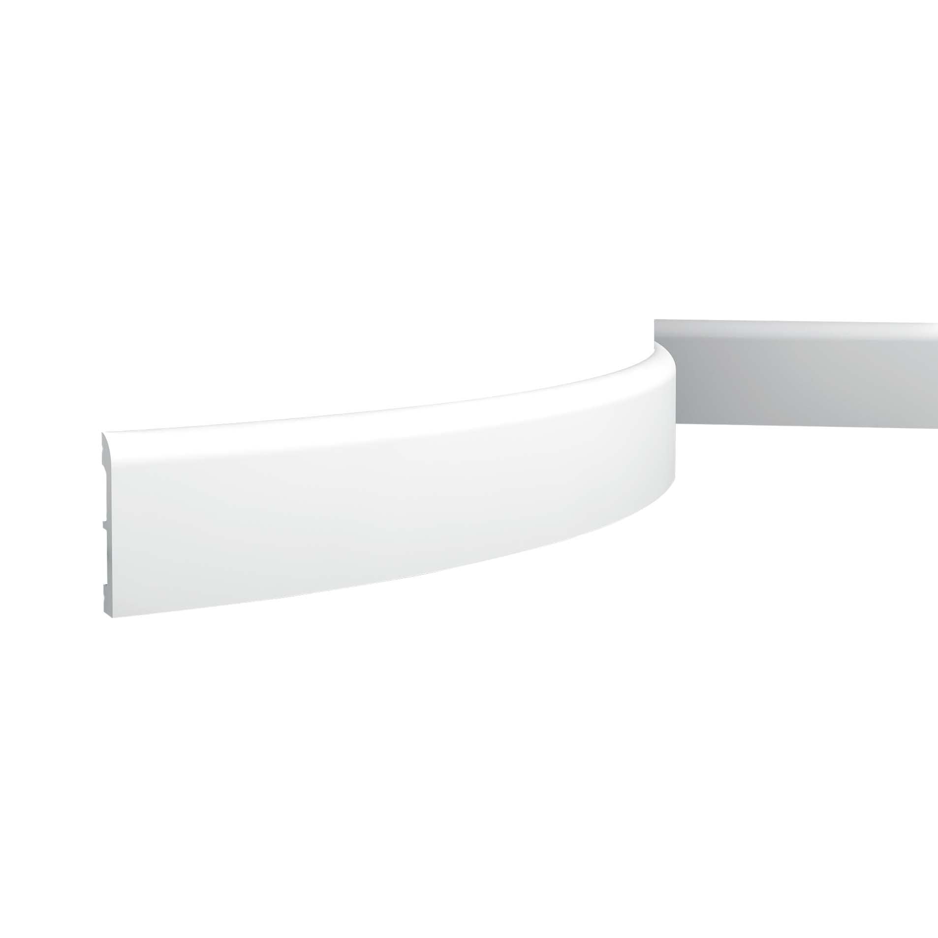 Orac Decor SX183F 1/2-in x 3-in x 6-1/2-ft Modern Primed Polyurethane Baseboard Moulding