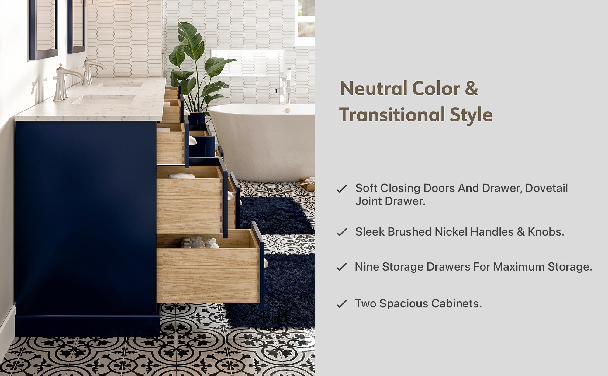 Eviva EVVN666-84BLU Bath-Vanity-Combo - View #9