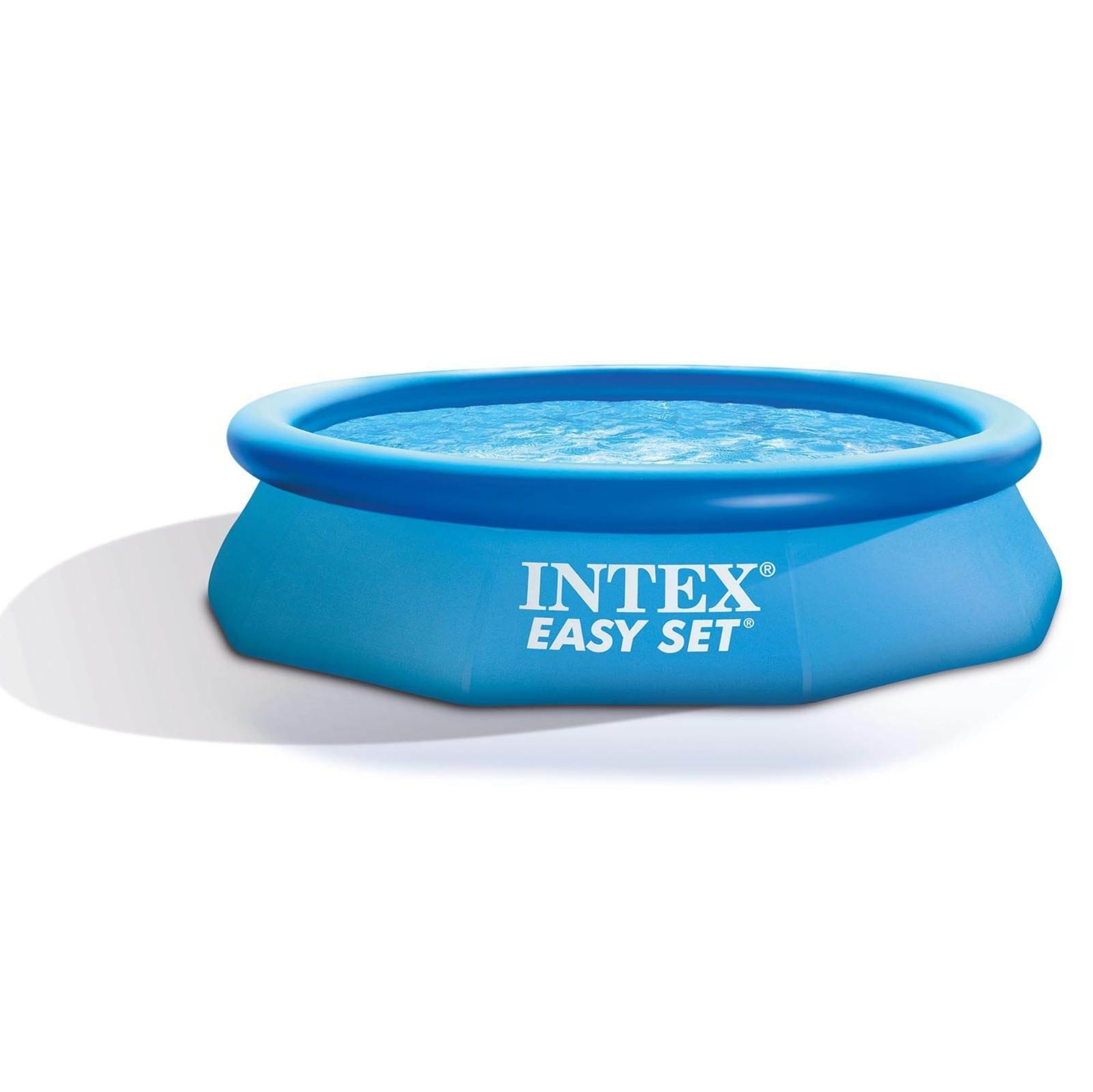 Intex 10-ft x 10-ft x 30-in Inflatable Top Ring Round Above-Ground Pool ...